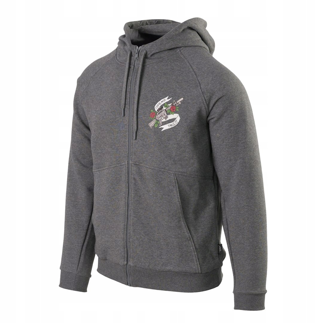 Mikina Come and take it Hoodie Fullzip Středně šedá