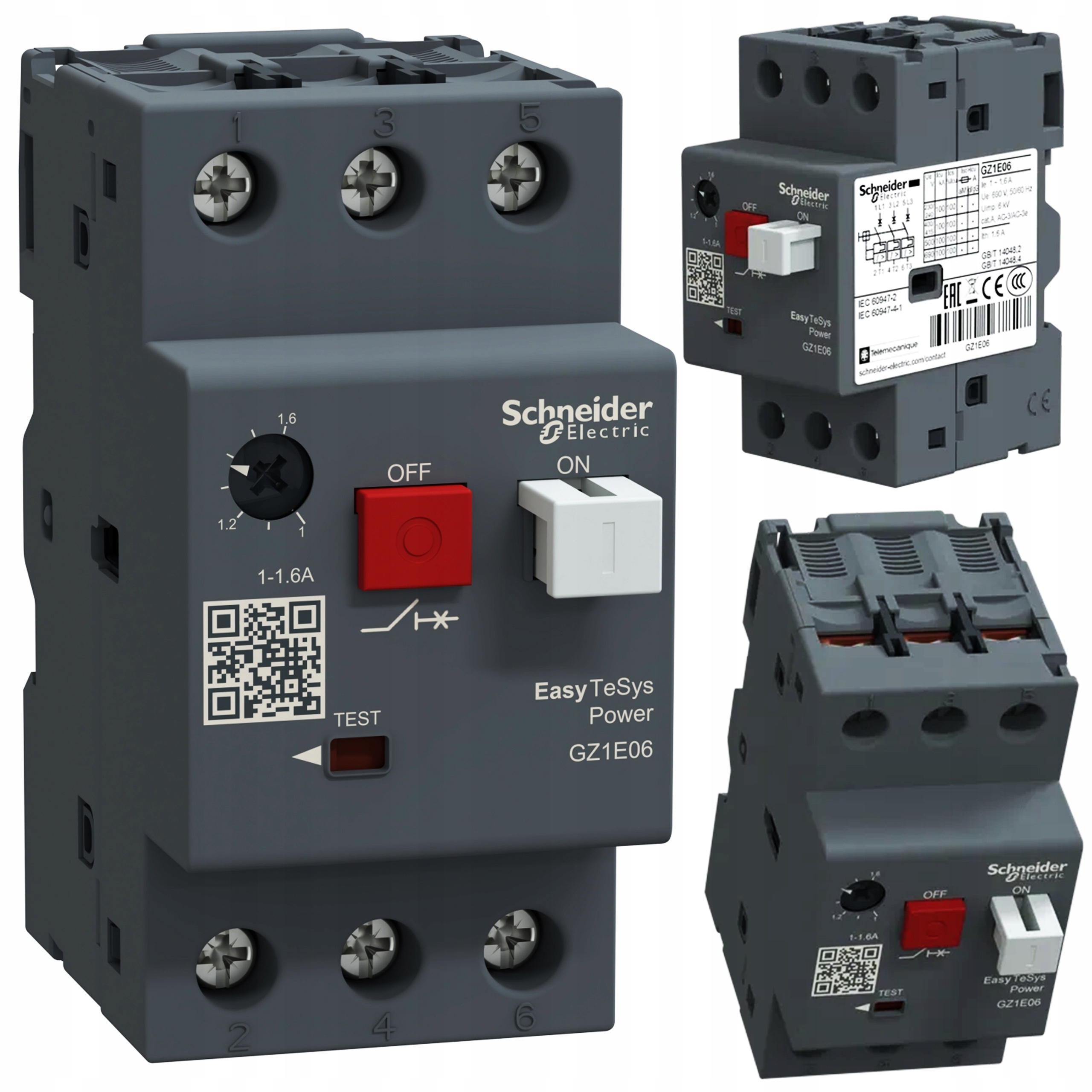 Motorový spínač tlačítkový pohon 1-1,6A skříňové svorky GZ1E06