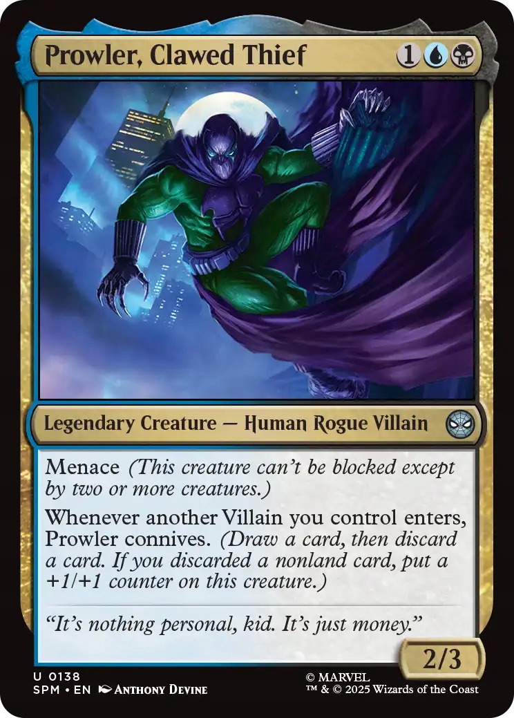Mtg 2x Prowler, Clawed Thief (u)