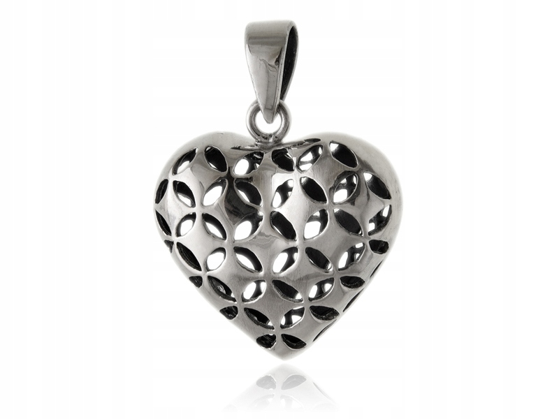 WISIOR DUŻY PRZESTRZENNY AŻUROWE SERCE w0518