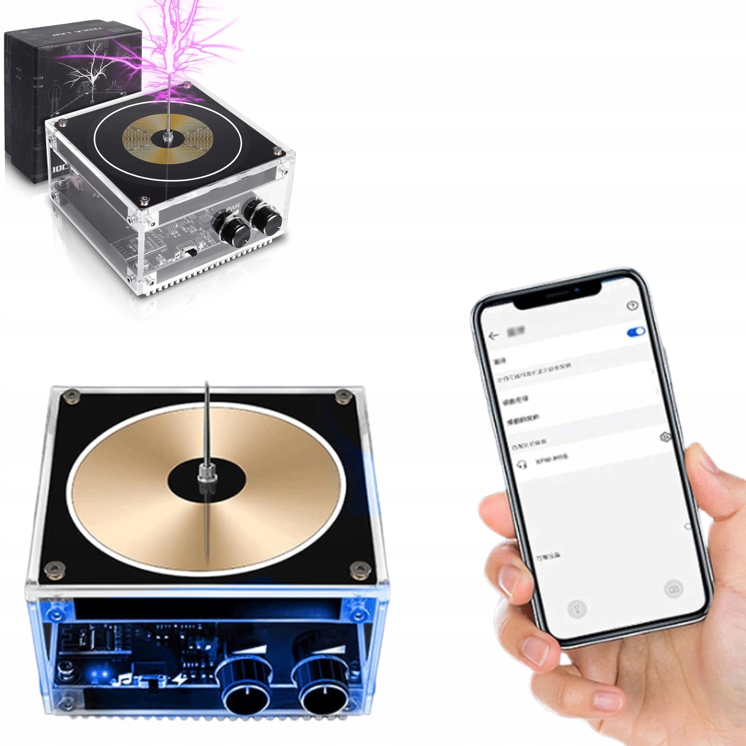 Bluetooth Tesla Coil Music Plazmový reproduktor dotykový Vědecké experimenty