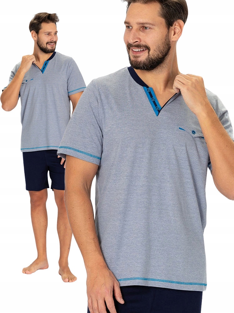 Hotberg Roch efektní krátké pánské pyžamo modré XL