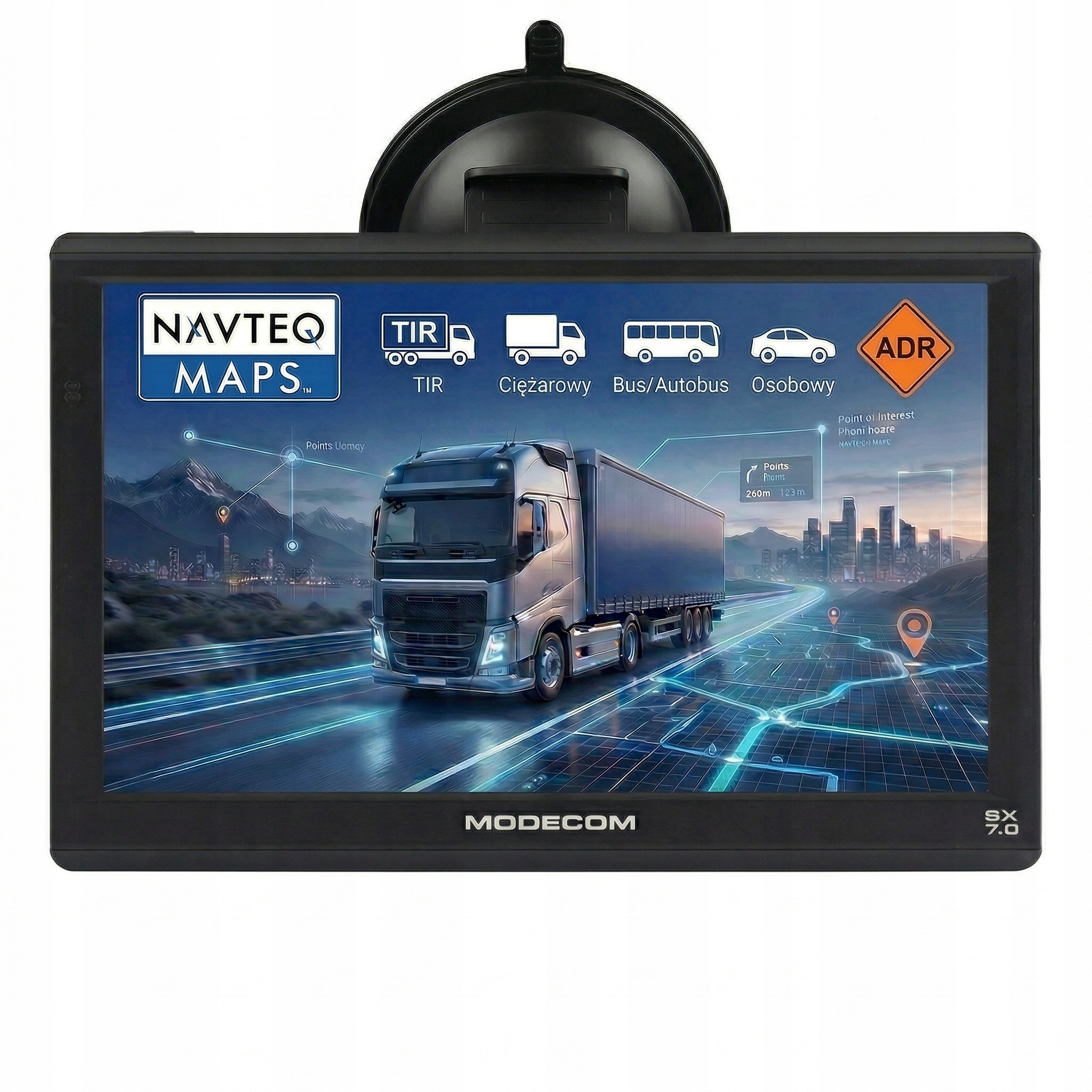 Nawigacja 7 cali dla Ciężarówki Modecom Sx 7.0 mapy Tir Bus Fotoradary 2026