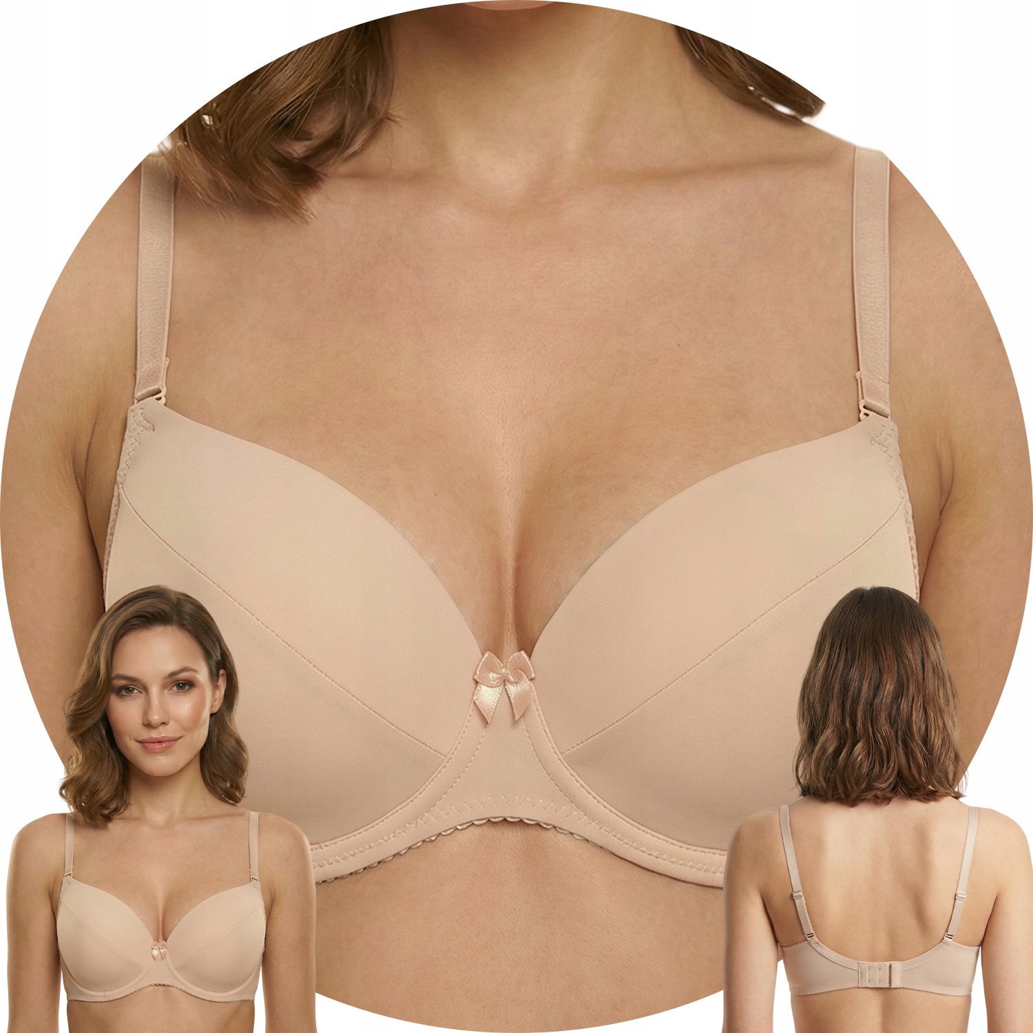 Vivisence 1089 béžová odnímatelná ramínka Podprsenka 75E Push-up
