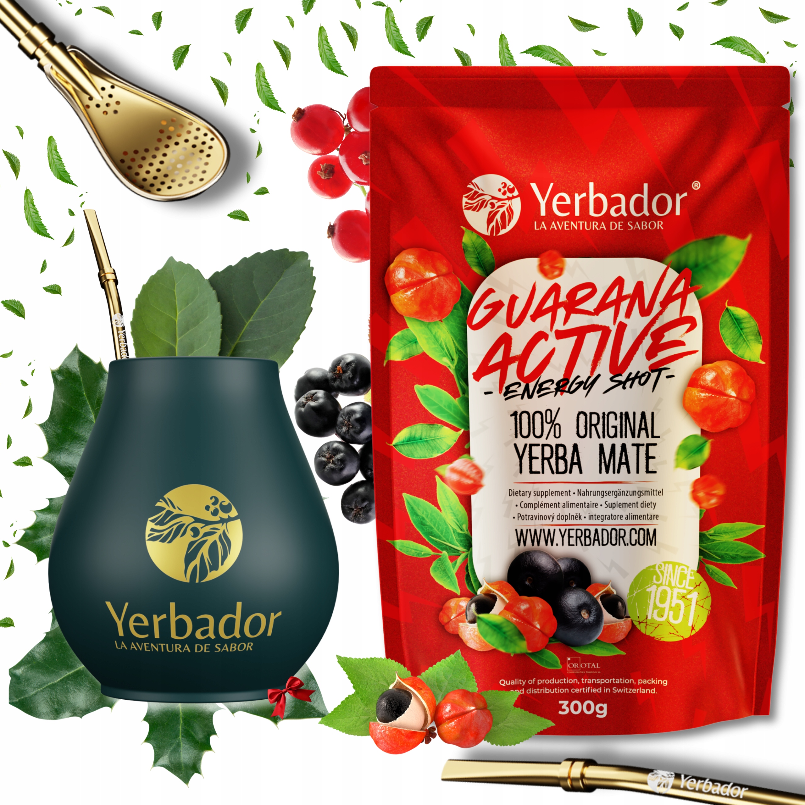Levně Yerbador Yerba Mate Energia Guarana pro povzbuzení Bombilla Matero 0,3 kg