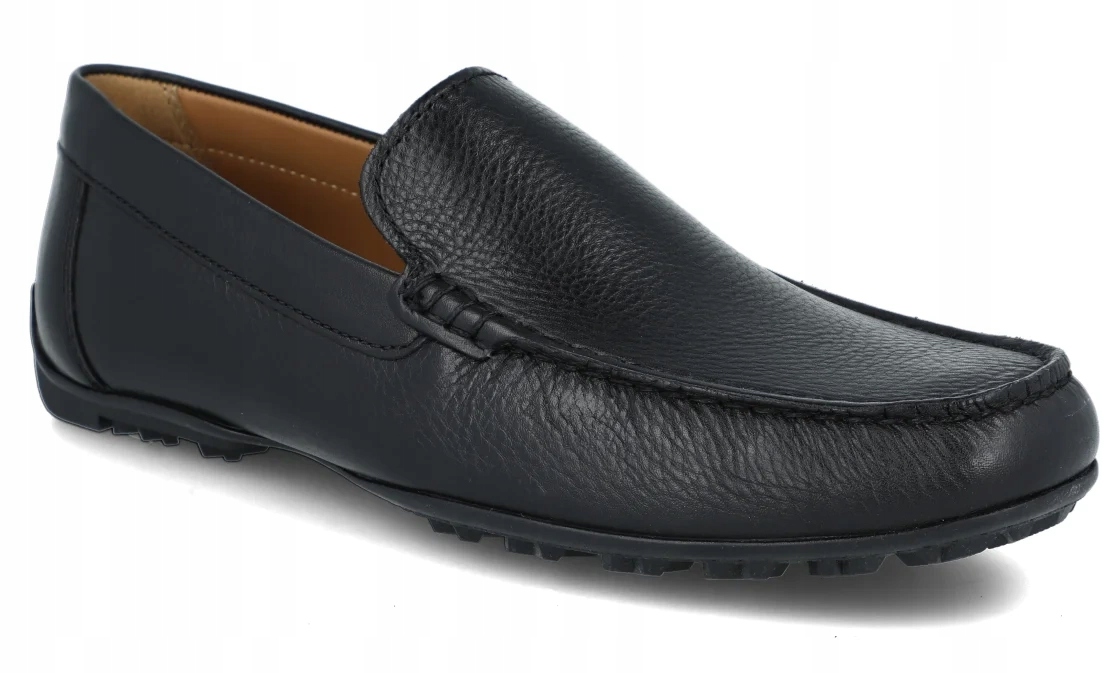 Černé pánské mokasíny Geox U45CFA kožené Kosmopolis vel. 42,5