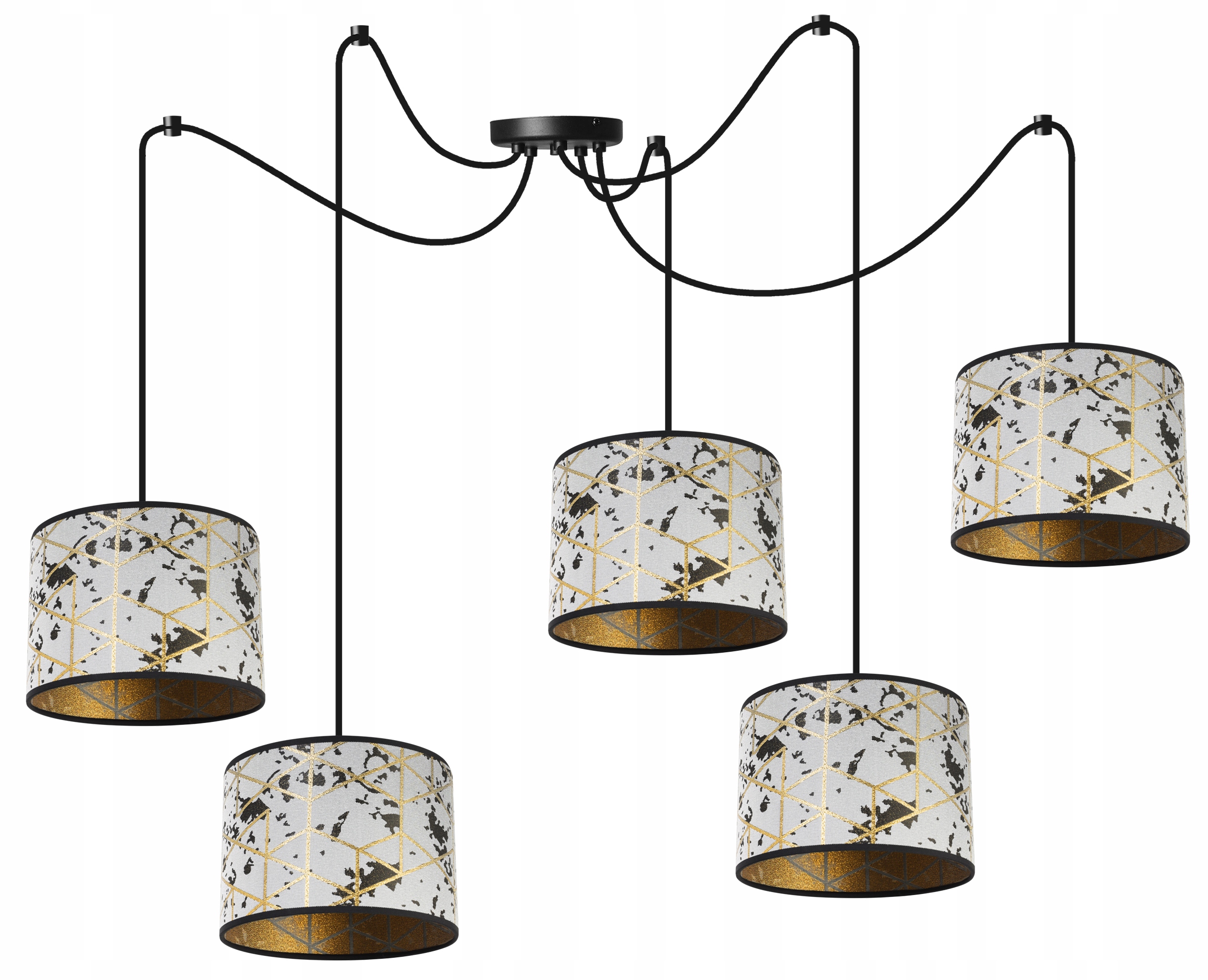 Závesná Stropná Lampa Luster Tienidlo Glamour Pavúk Loft Zlato Do Obývačky