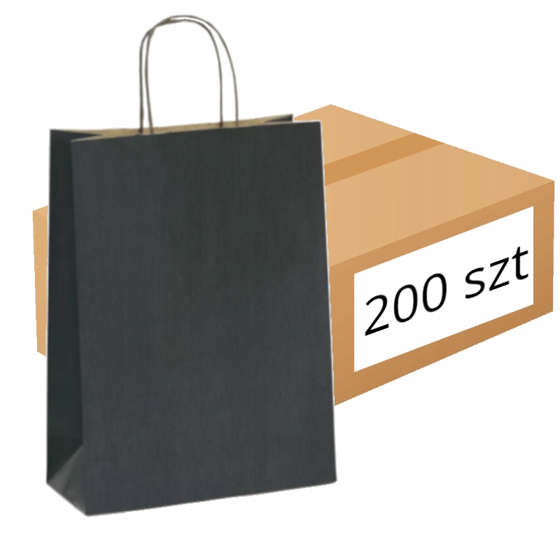 

Torba Papierowa 25x11x32 czarna 100g/m2 200 szt A4
