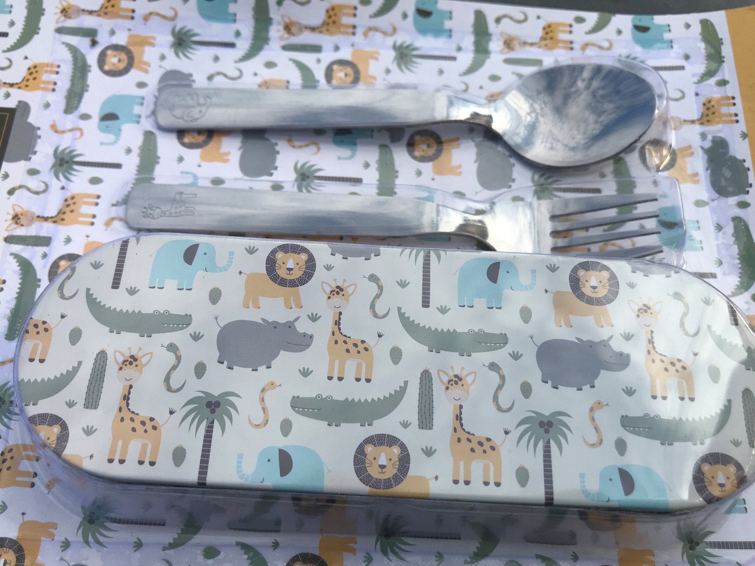 SZTUĆCE DLA DZIECI W PUDEŁKU ZESTAW widelec i łyżka KOMPLET SZTUĆCÓW OLDMAN Linia kids