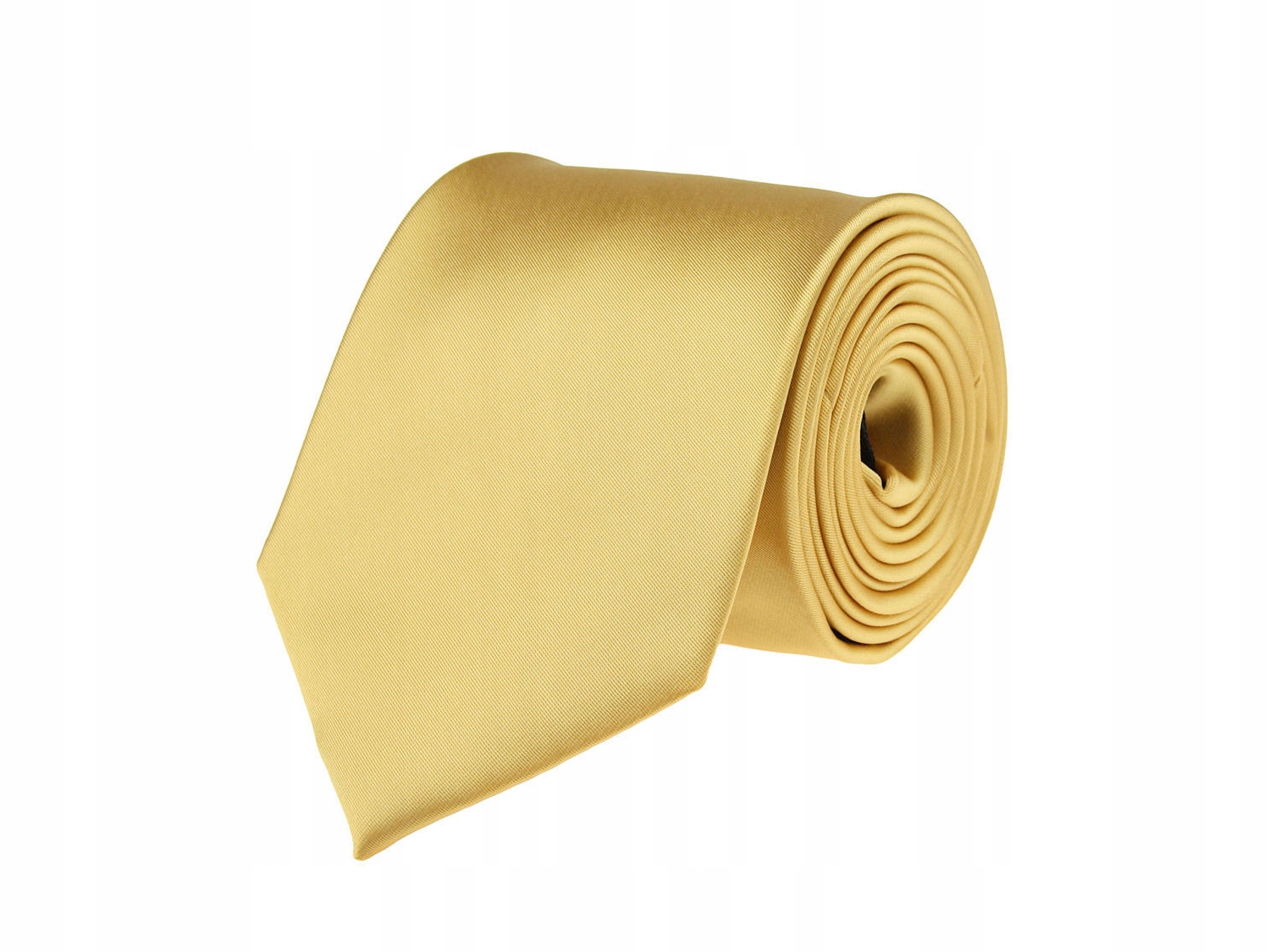 

Szeroki Krawat Męski Gładki Jednokolorowy Złoty