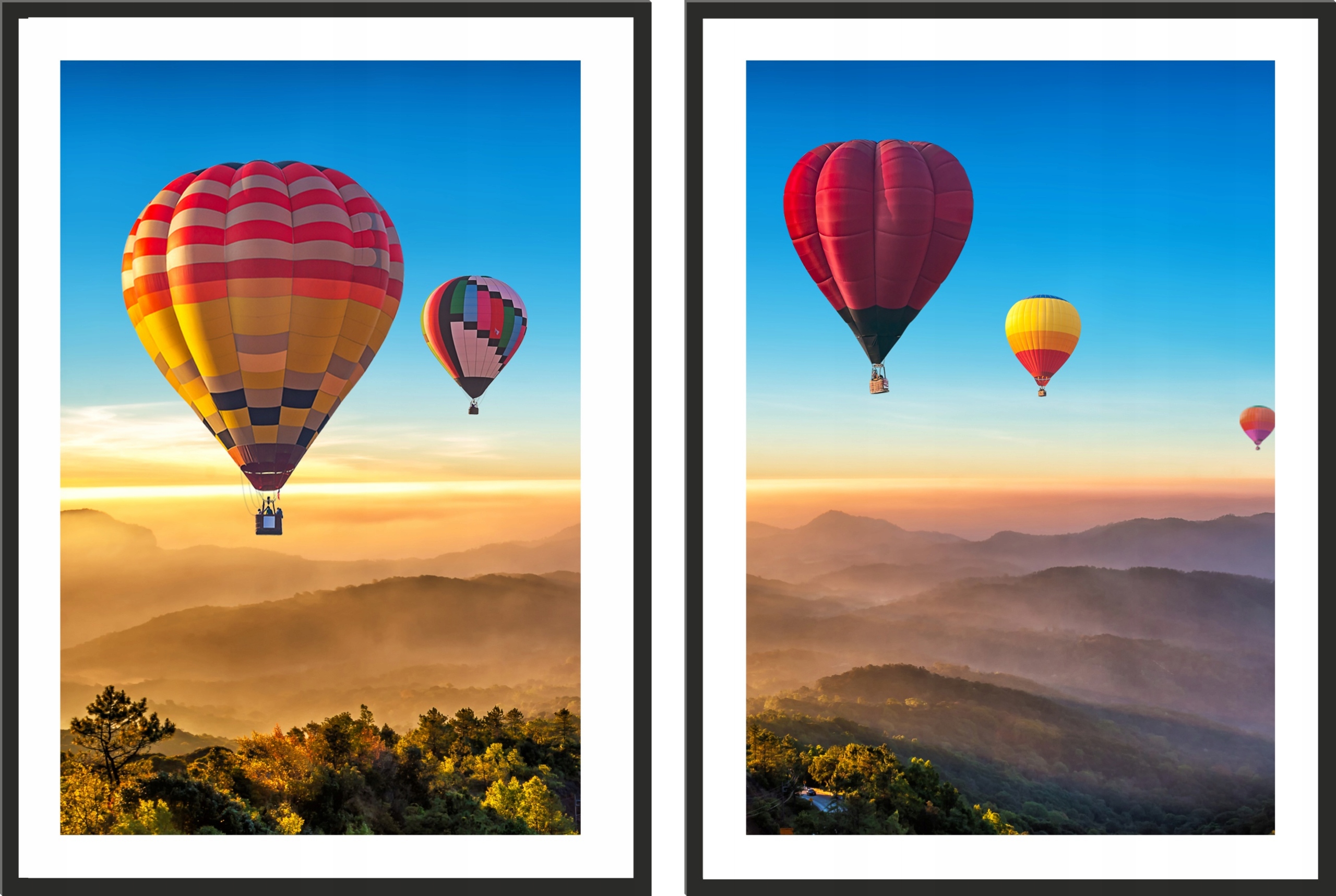 

obraz plakat dyptyk 50x70 kapadocja balon zachód