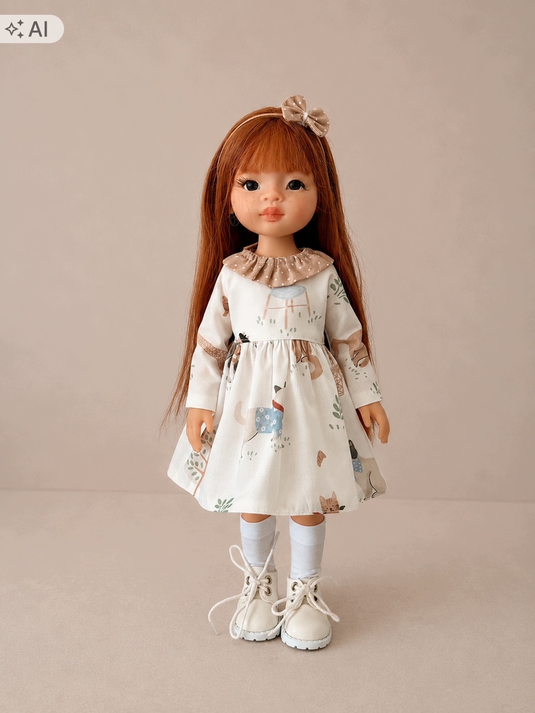 Paola Reina 32 cm amigas oblečení Šaty čelenka Handmade kvalita