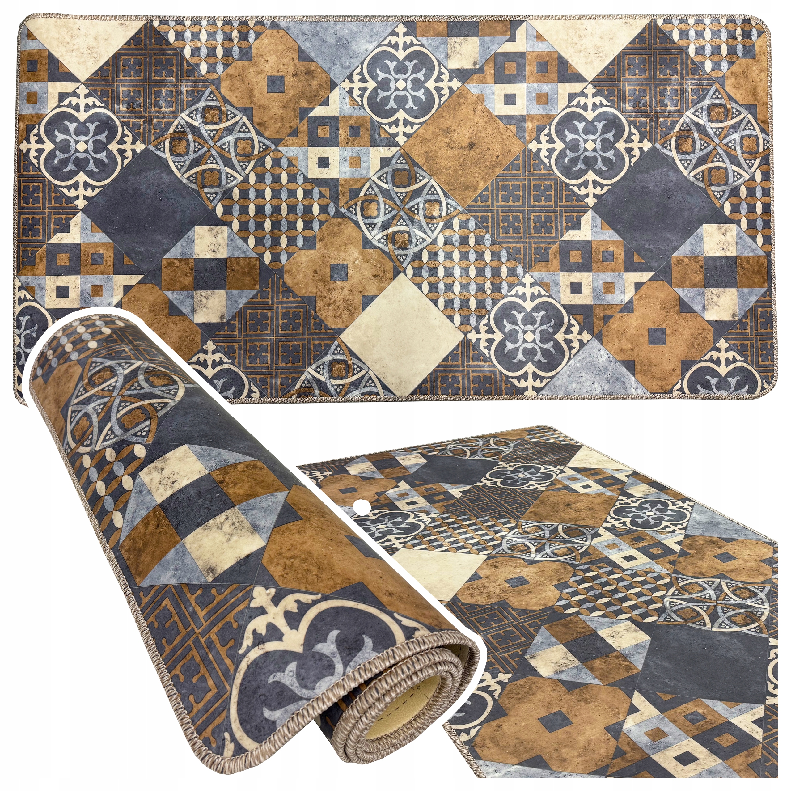 Koberec Do Kuchyně Podlahová Podložka 150 X 77 CM Pvc Vintage Běhoun Kuchyňský