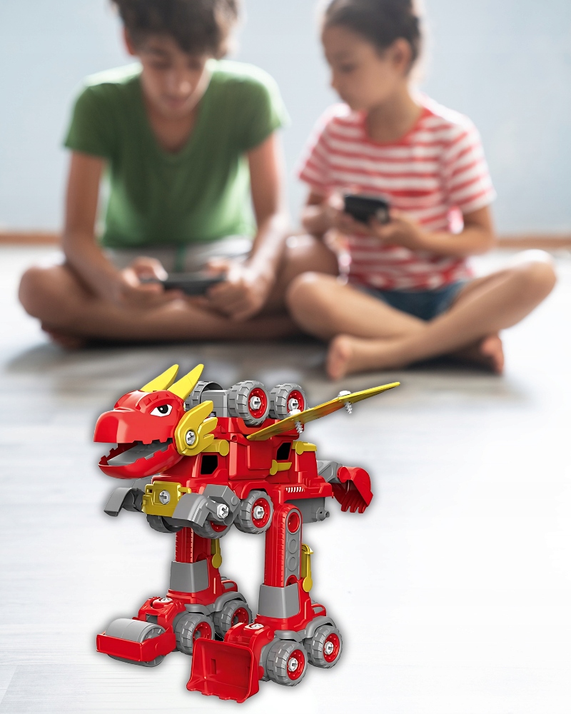 Robot RC 5w1 z pięciu pojazdów budowlanych RegMag RS-02 – Pilot z osobnymi przyciskami