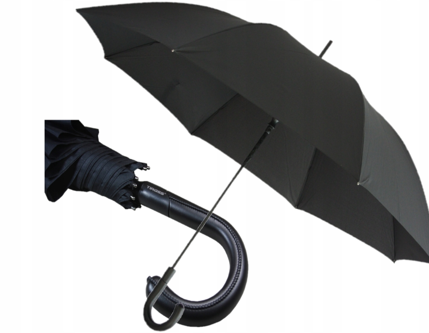 

Tiross Parasol Rządowy Duży 118CM Skórzana Rączka