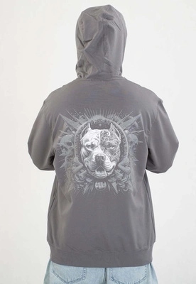 Mikina Pit Bull S Kapucí Zip world graphite