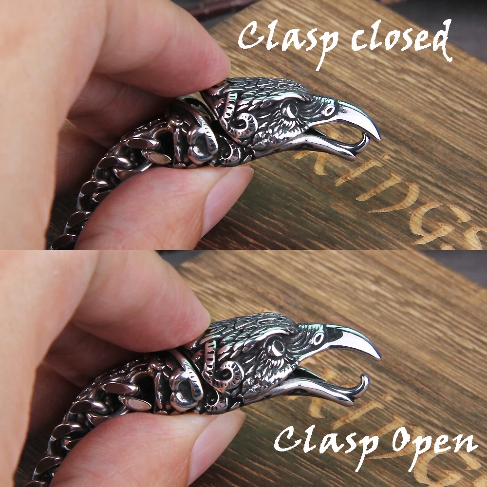 MĘSKA STALOWA BRANSOLETA WIKING VIKING ORZEŁ GRUBA ELEGANCKA Splot Inny splot