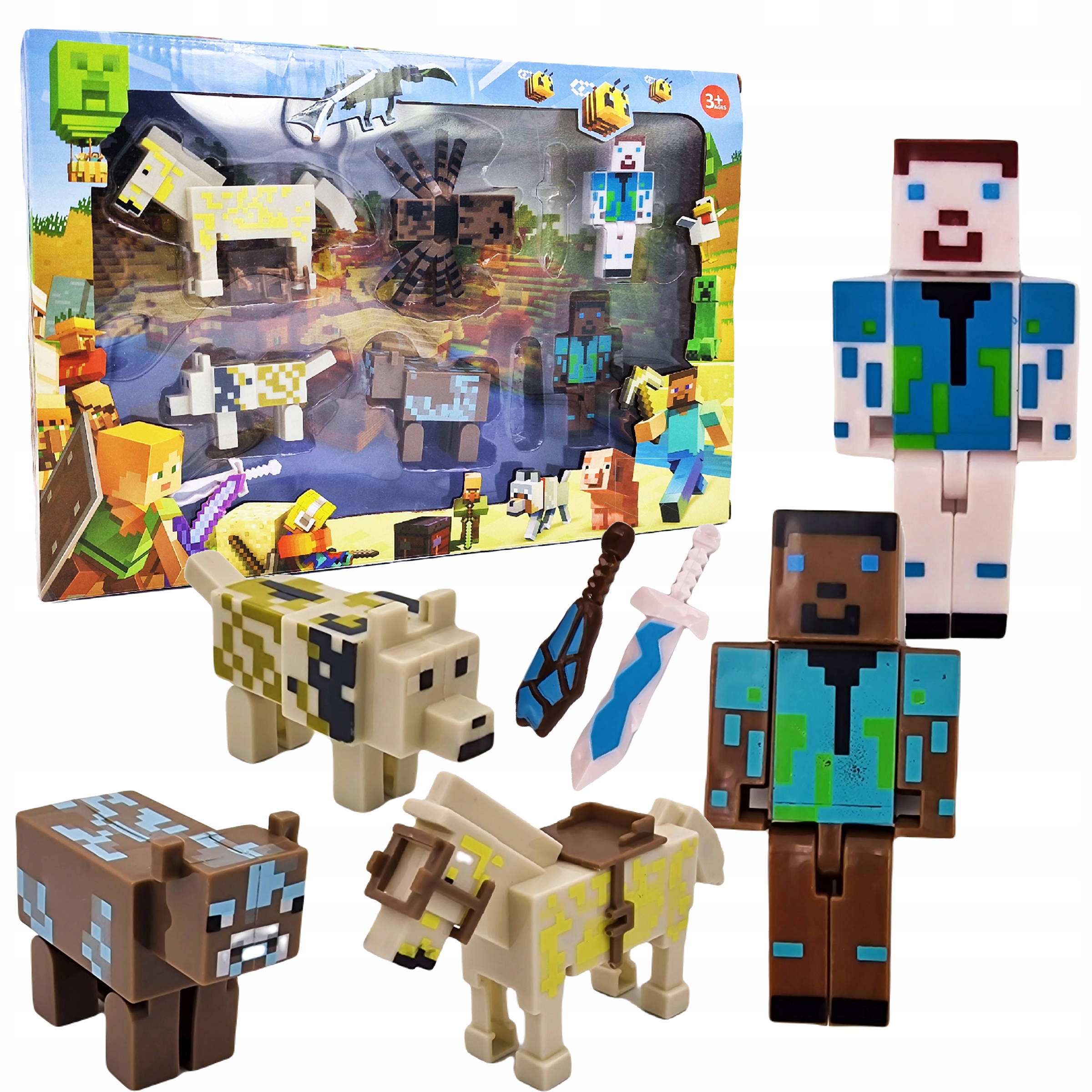 

Minecraft Duży Zestaw Figurek Akcesoria Koń Pająk