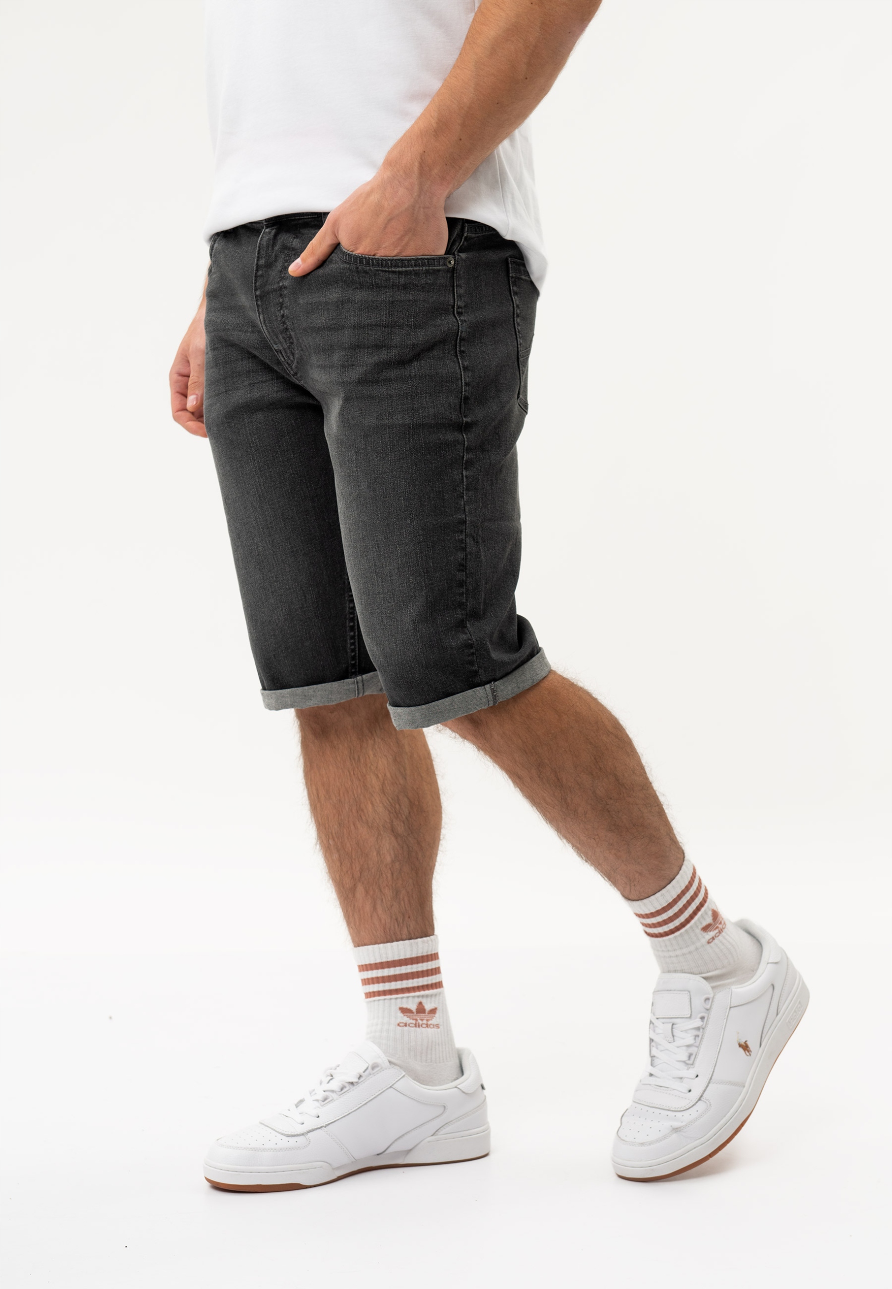 Pánské Grafitové Džínové Šortky Regular Fit Volcano E-mist 35