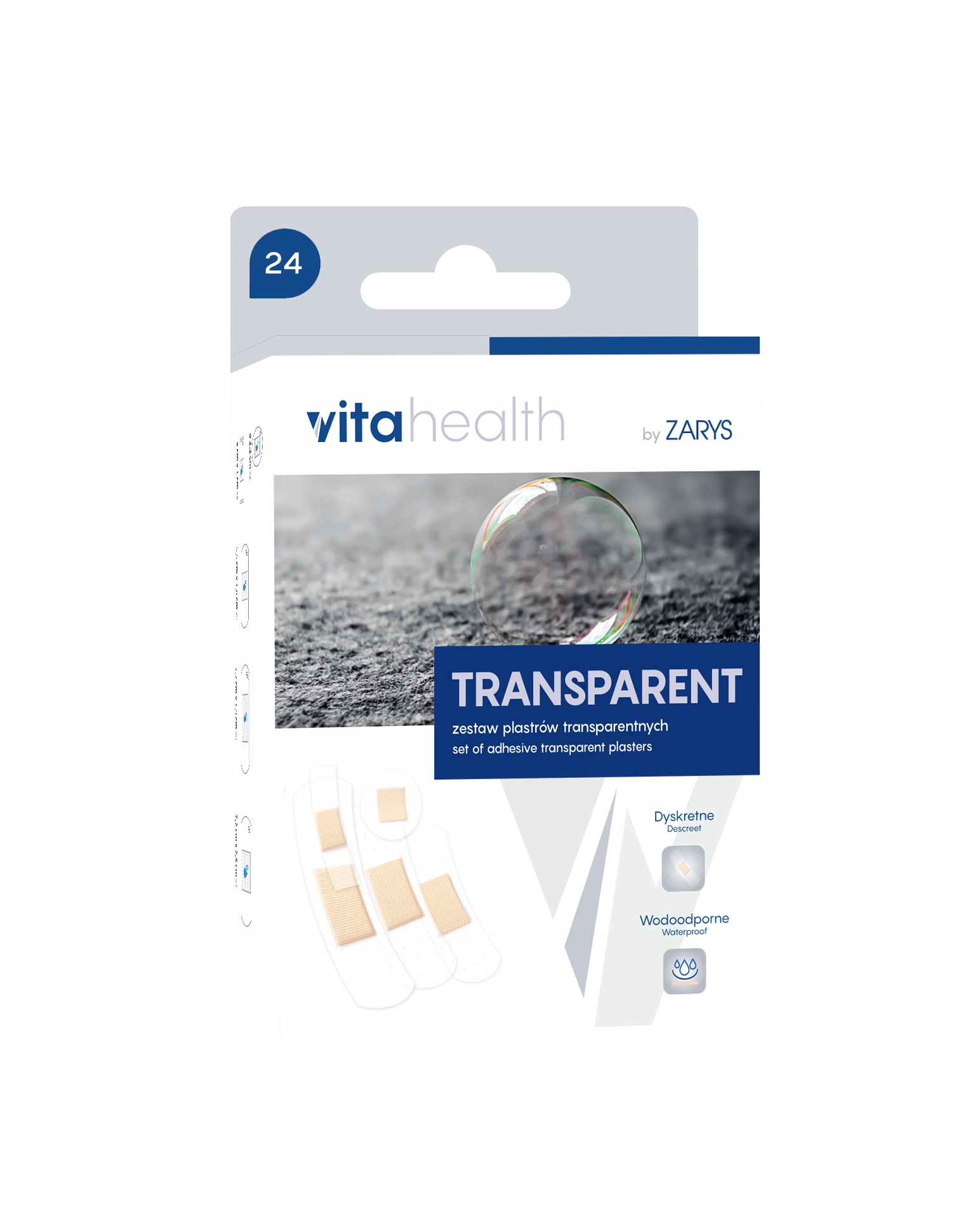 

Zestaw plastrów transparentne, wodoodporne 24 szt.
