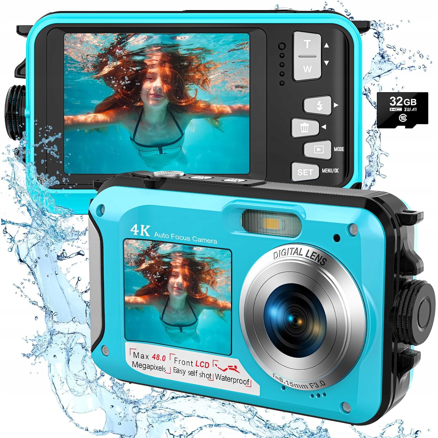 Digitální fotoaparát voděodolný 48 Mpx 4K 16x zoom 32G