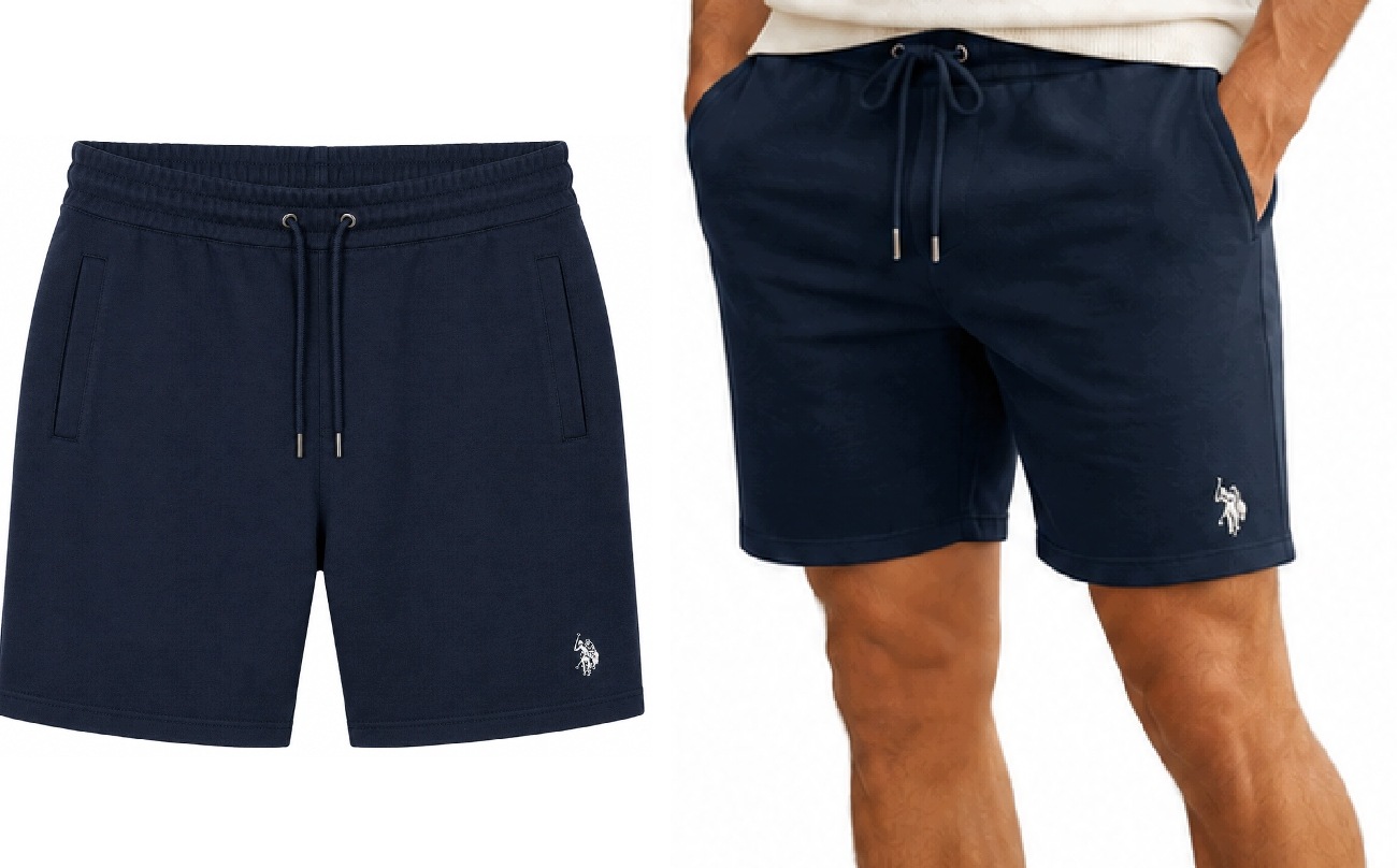 U.s. Polo Assn. Kraťasy tmavě modré bavlněné šortky s logem