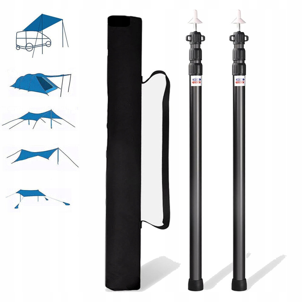 Přenosný Držák Stanu Pro Kempování, Nastavitelné Plachtové Sloupky 90-230 CM
