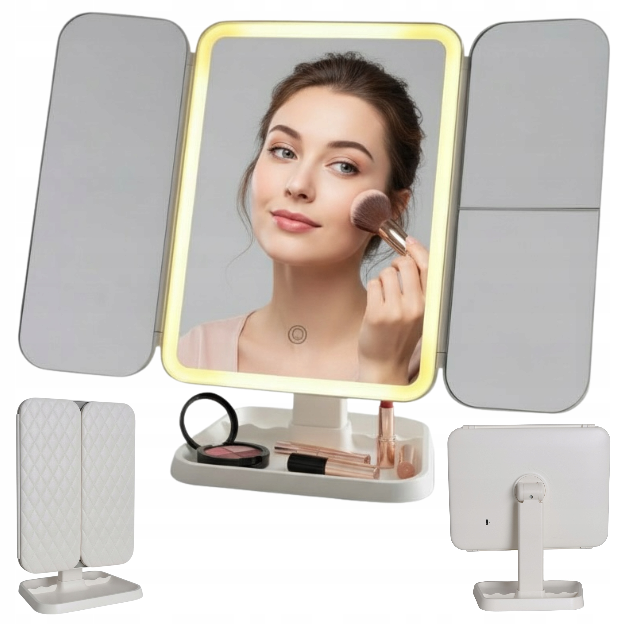 Zrcátko Na Makeup Podsvícené Led Kosmetické Zvětšovací Zoom 2x/3x