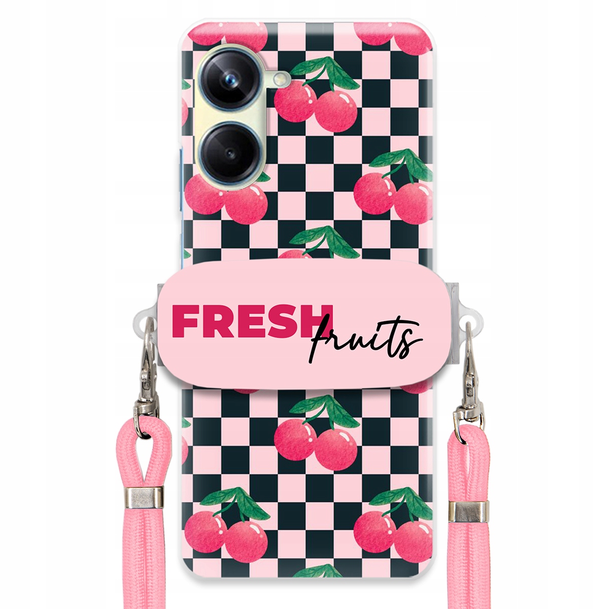 Pouzdro pro Realme 10 Pro 5G Crossbody vodítko držák Šachovnice Fresh Fruits