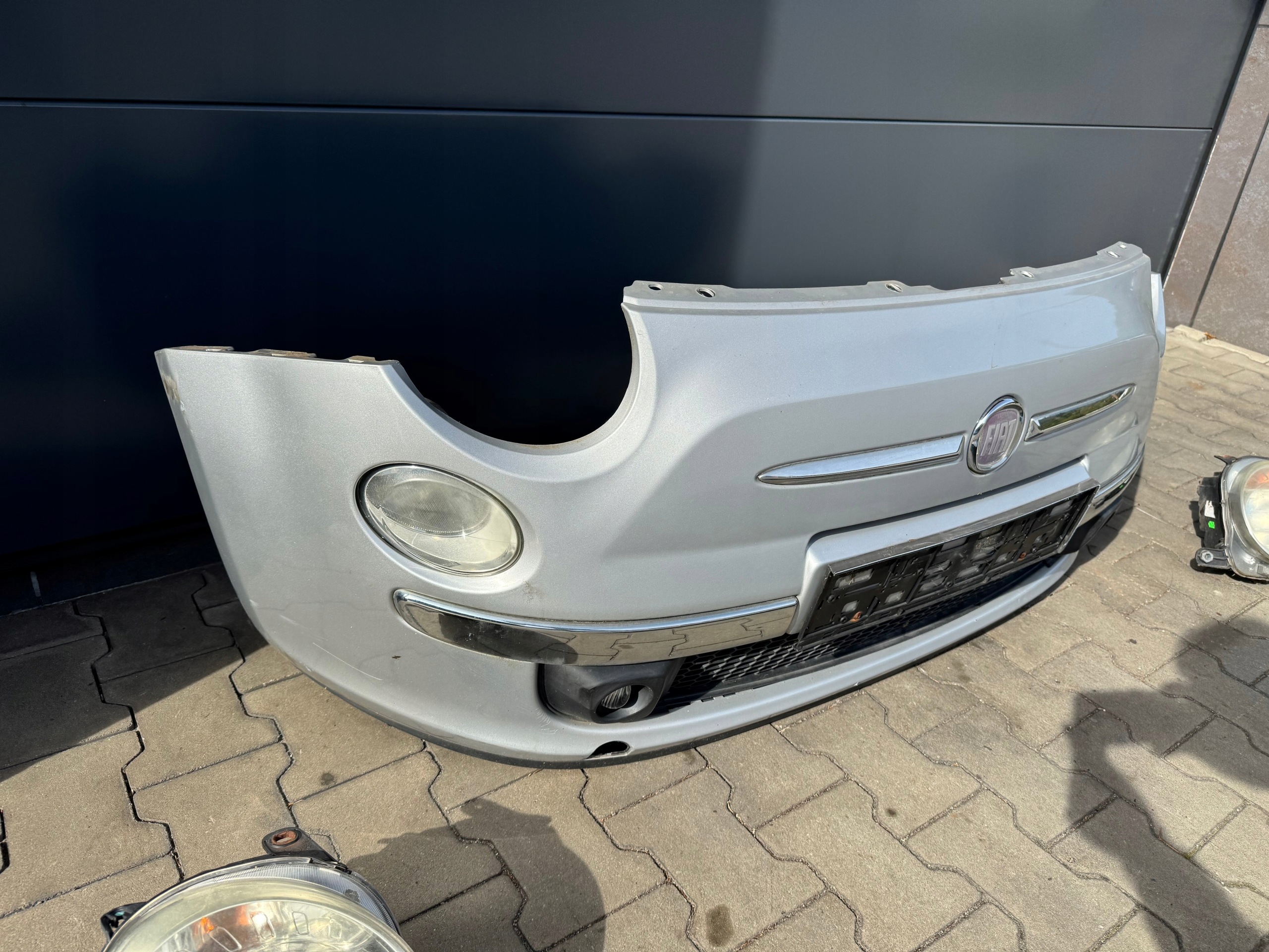 FIAT 500 bumper front front original complete 602/A SREBRNY 07- !