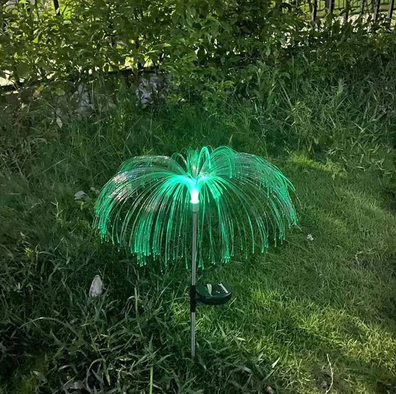 LAMPKA ŚWIATŁOWODOWA SOLARNA OGRODOWA MEDUZA ZESTAW 2szt. Kolor dominujący czarny