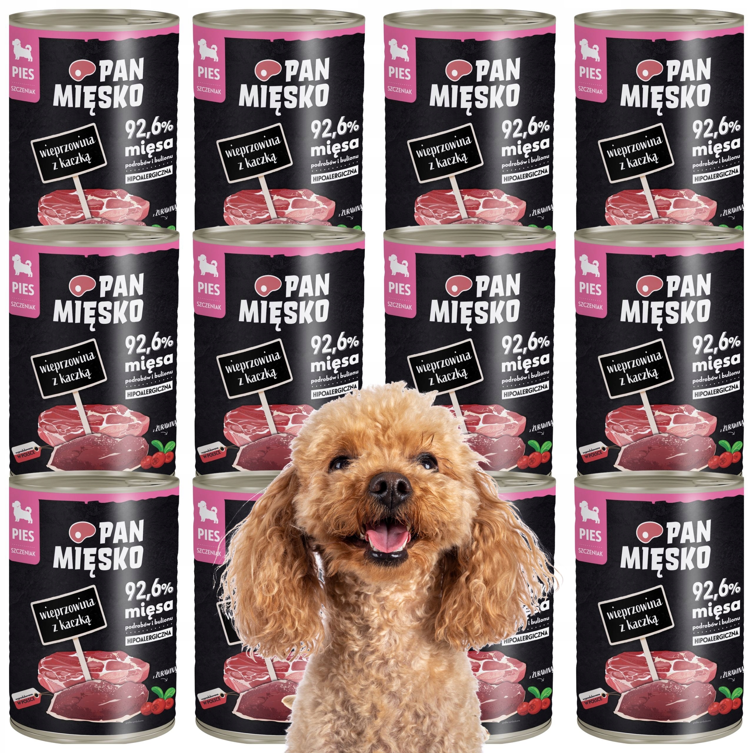 Levně Krmivo pro psa Vepřové s kachnou Pan Mięsko hypoalergenní Štěně 400G