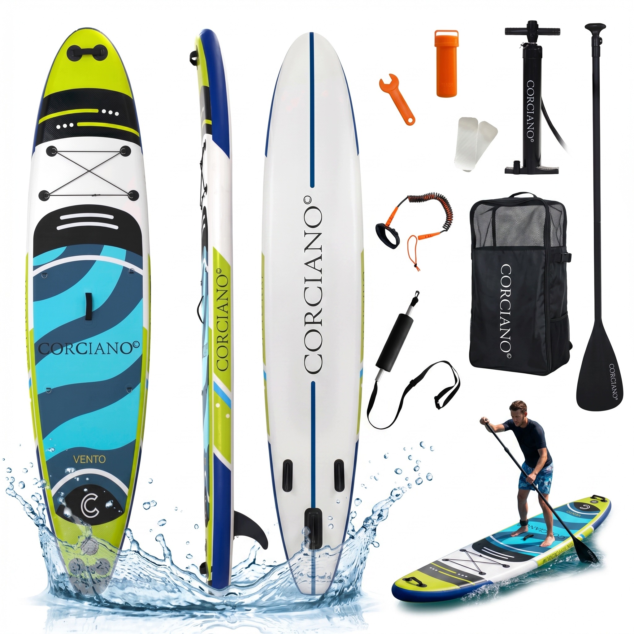 Deska Sup 350 CM Pompowana Stand Up Paddle Z Wiosłem Siedziskiem Zestaw Pvc