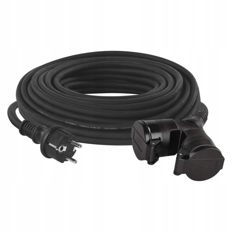 Emos predlžovací kábel 20 m 2 zásuvky IP44 guma 230 V 1,5 mm2