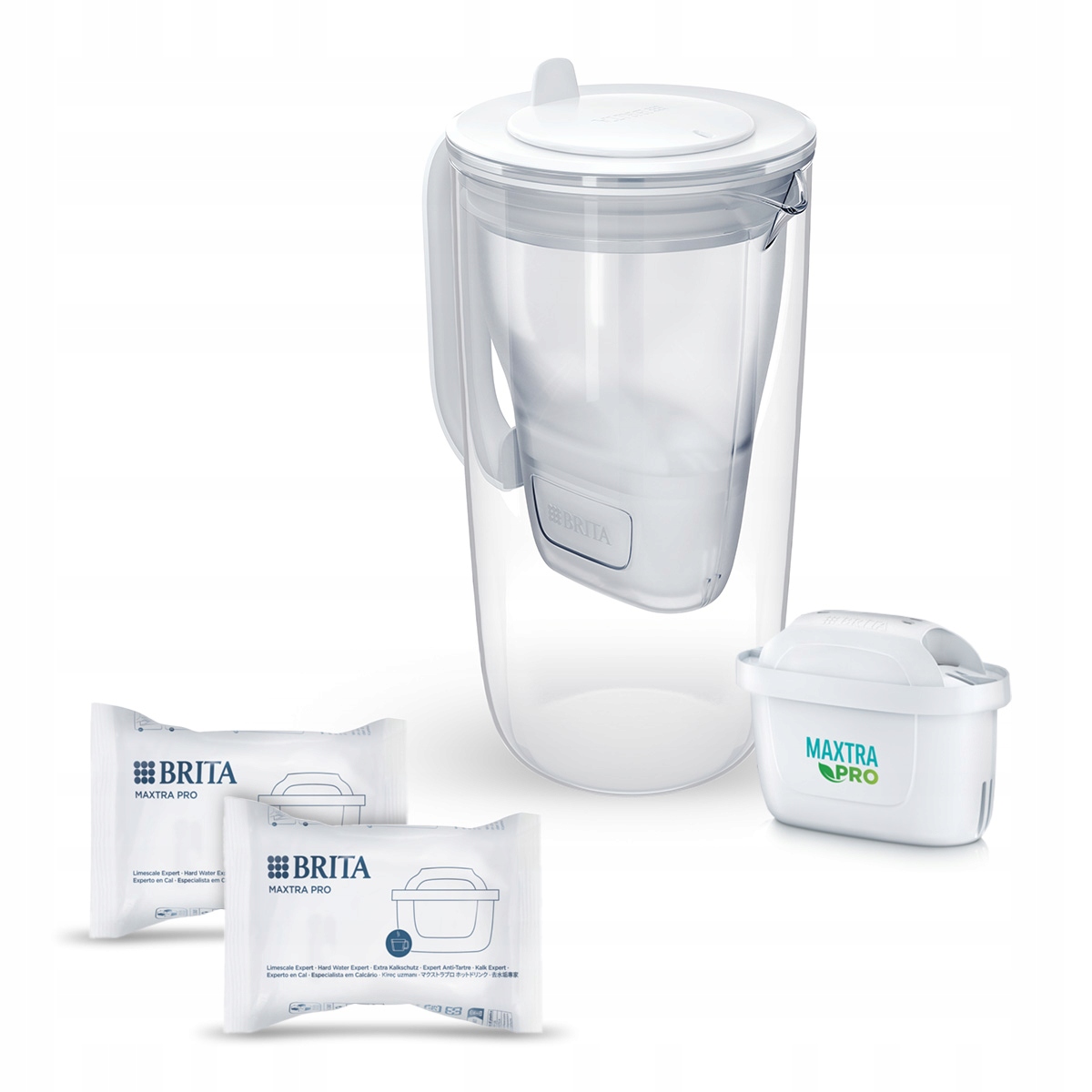 Brita Szklany dzbanek szary, wkład Pure Performance 2x Filtr Hard Water