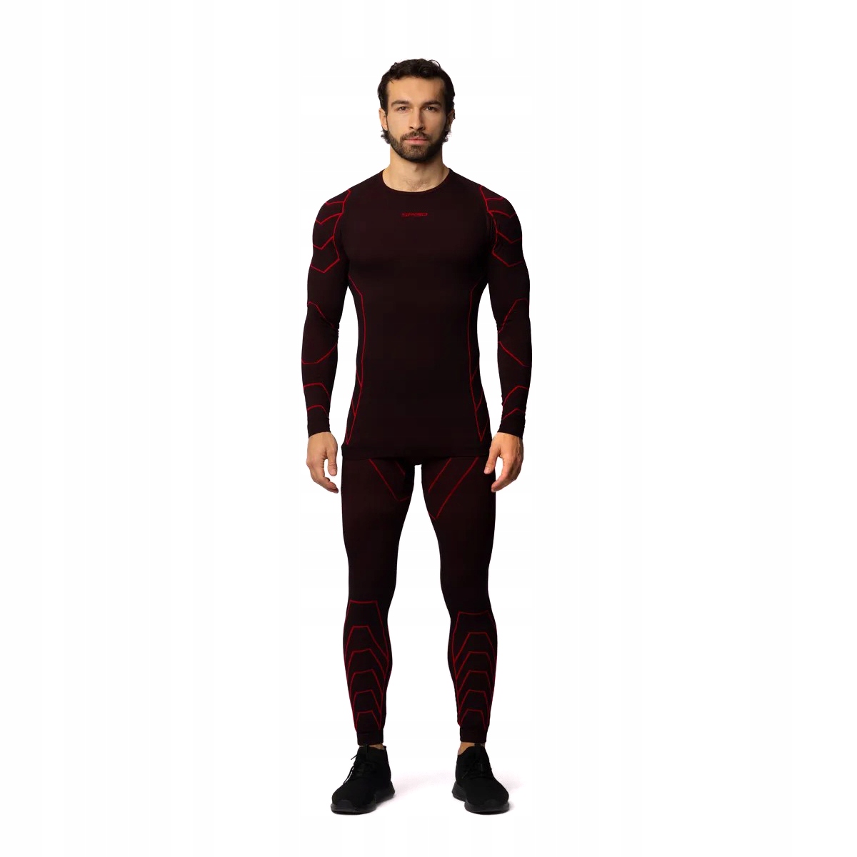 Spodnie legginsy termoaktywne motocyklowe SPAIO Rapid czarne czerwone L Model Rapid