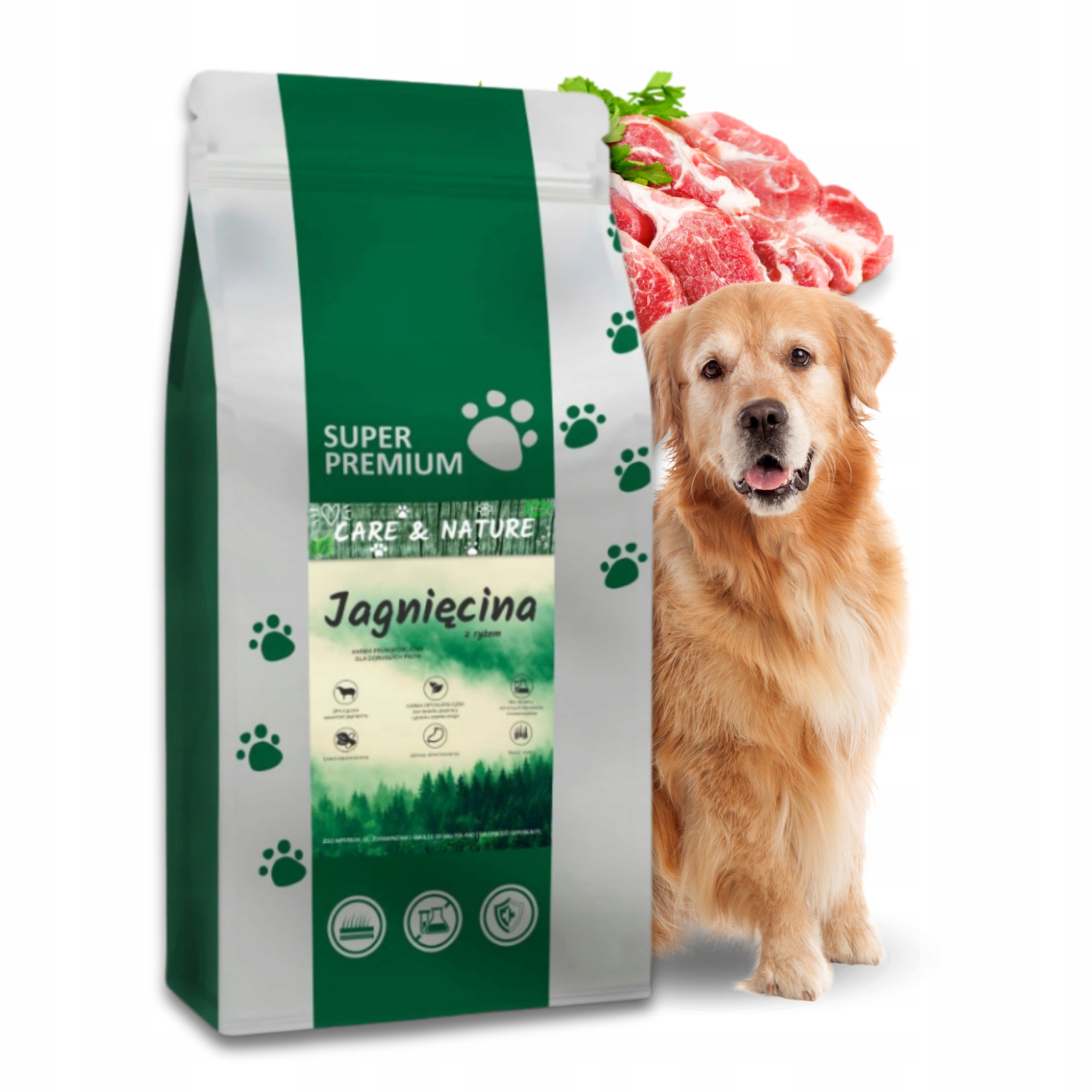 Levně Suché Krmivo pro dospělé psy Care and Nature Adult Jehněčí rýže 12 kg