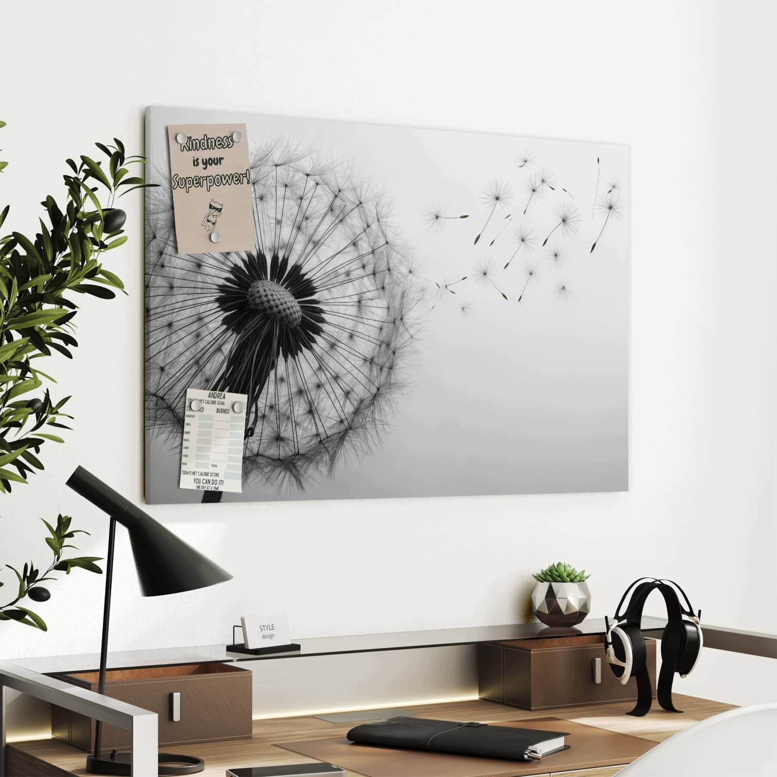 Magnetická tabule Pampeliška Wiatr 90 × 60 cm