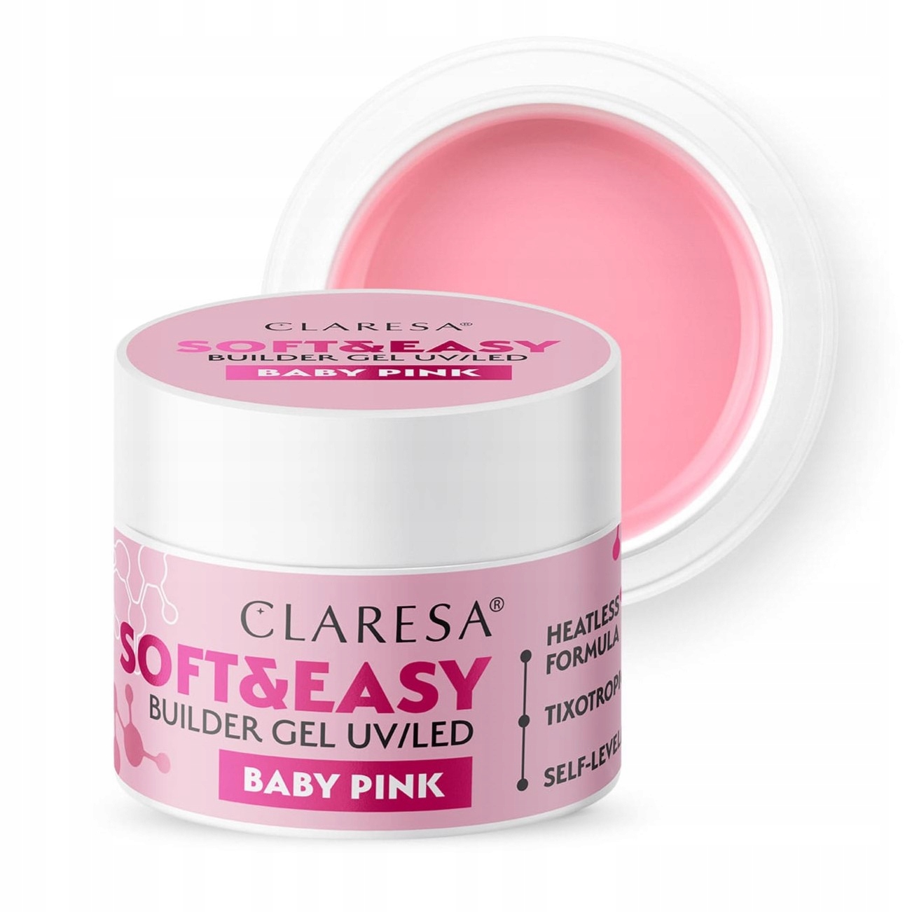 CLARESA Żel budujący do paznokci Soft&Easy BABY PINK 45g