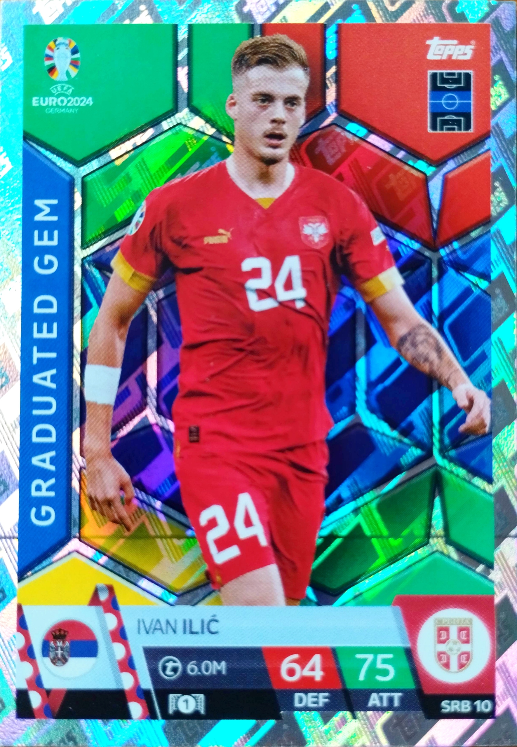 Euro 2024 Topps Match Attax Graduated Gem Srb 10 Ivan ILIC