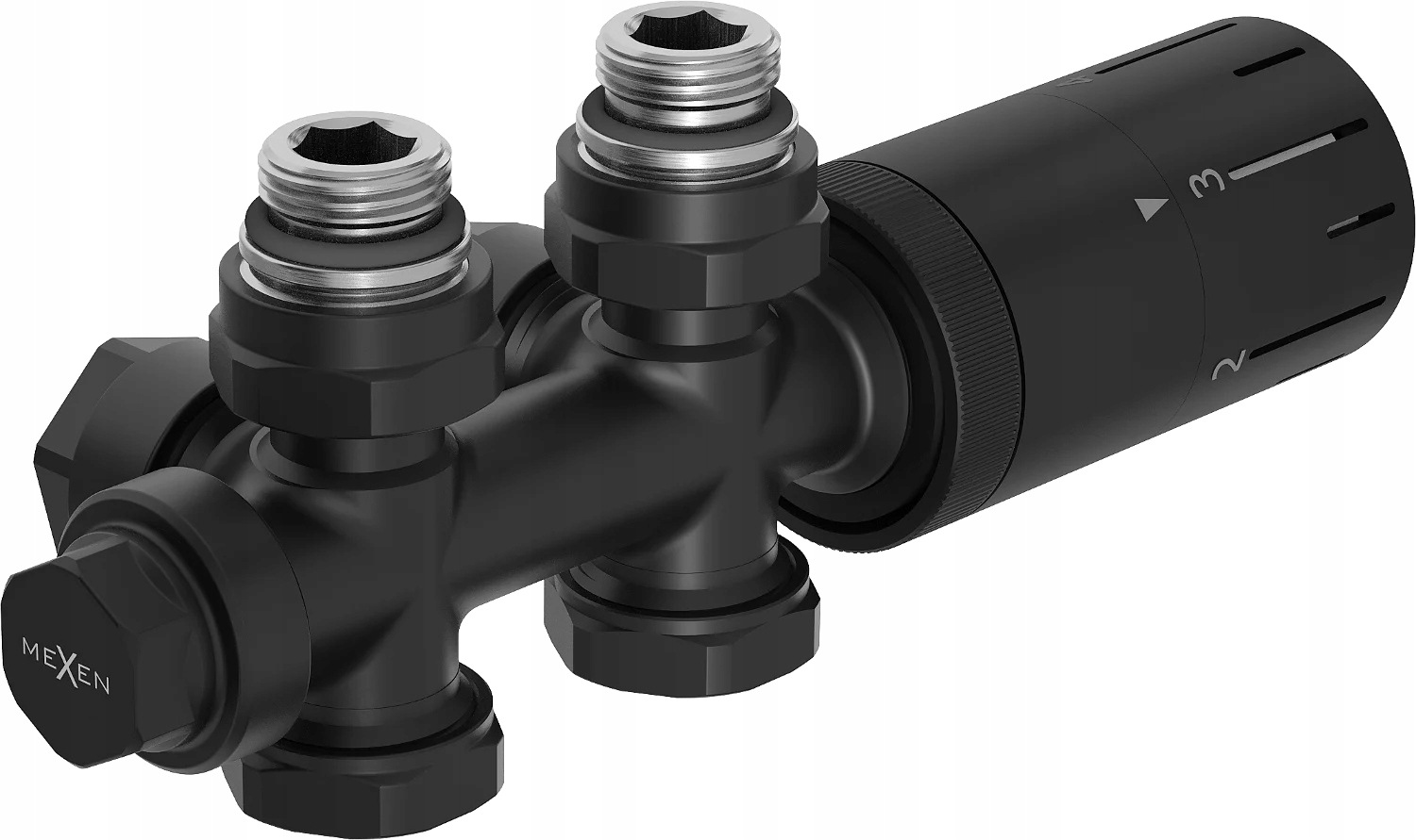 Mexen G05 termostatická sada rohová/přímá Duplex DN50, černá