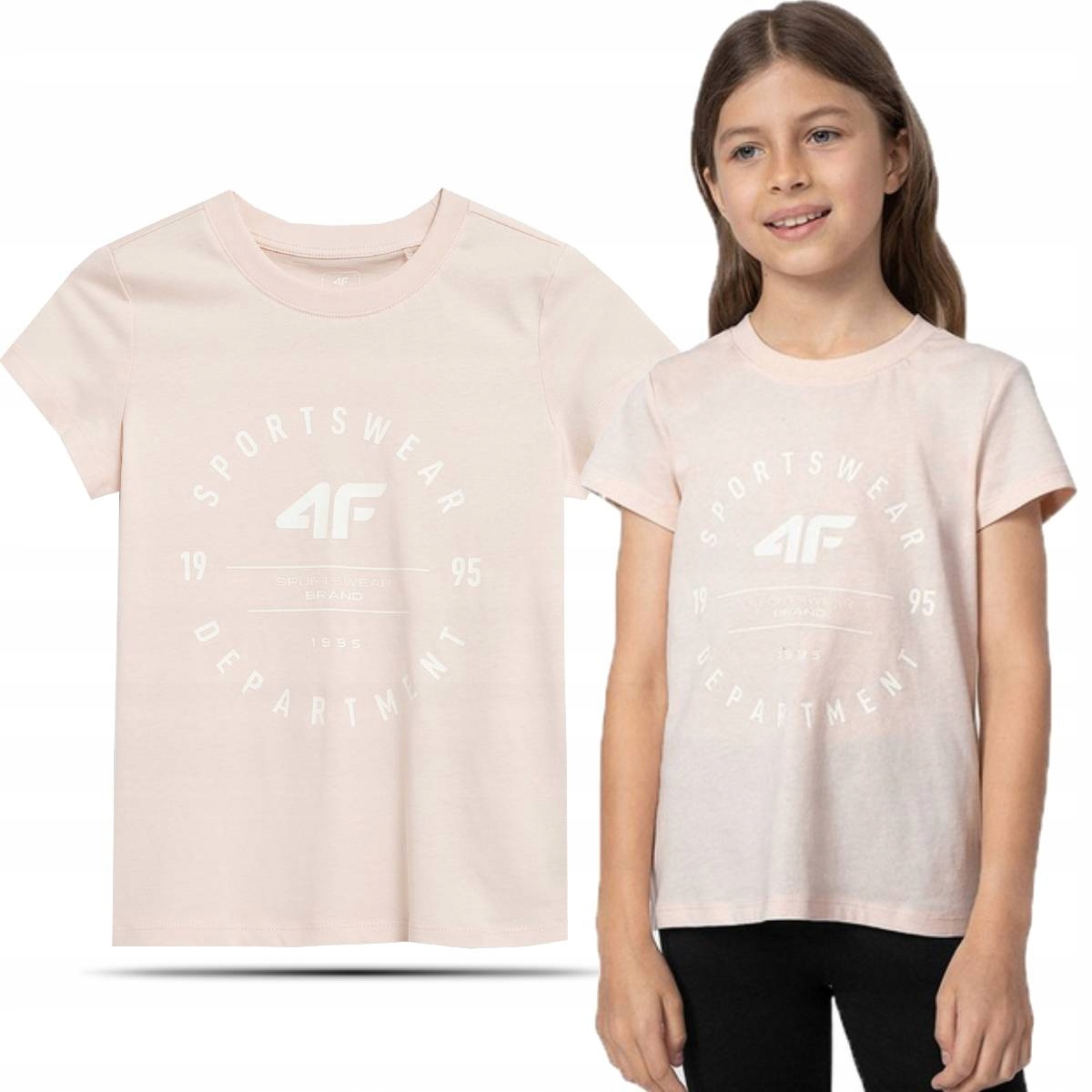 T-shirt Koszulka 4F Krótki Rękaw Bawełniana Dla Dzieci Dziewczynki Na Wf