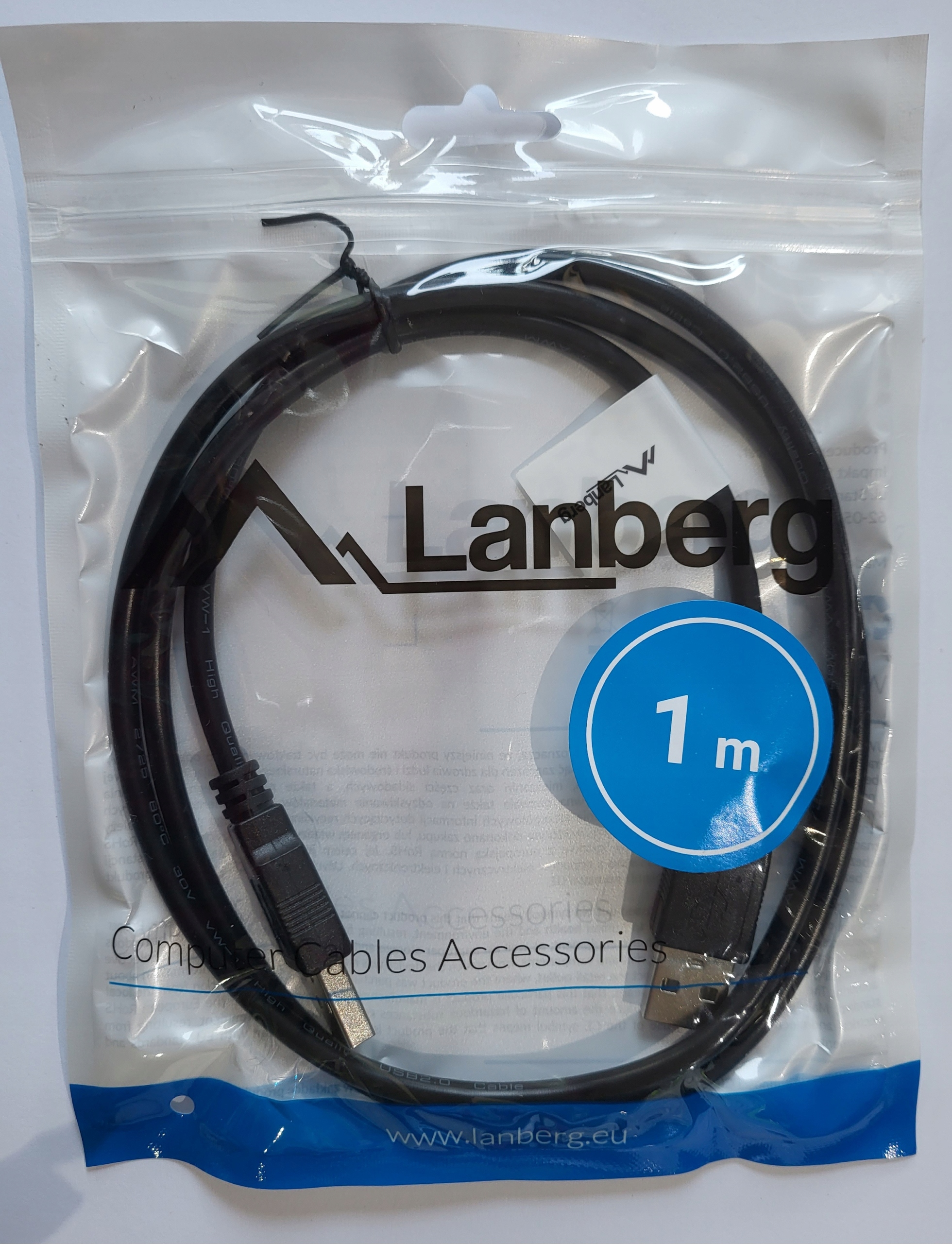 LANBERG Kabel USB 2.0 USB-A -A wtyk - wtyk 1m