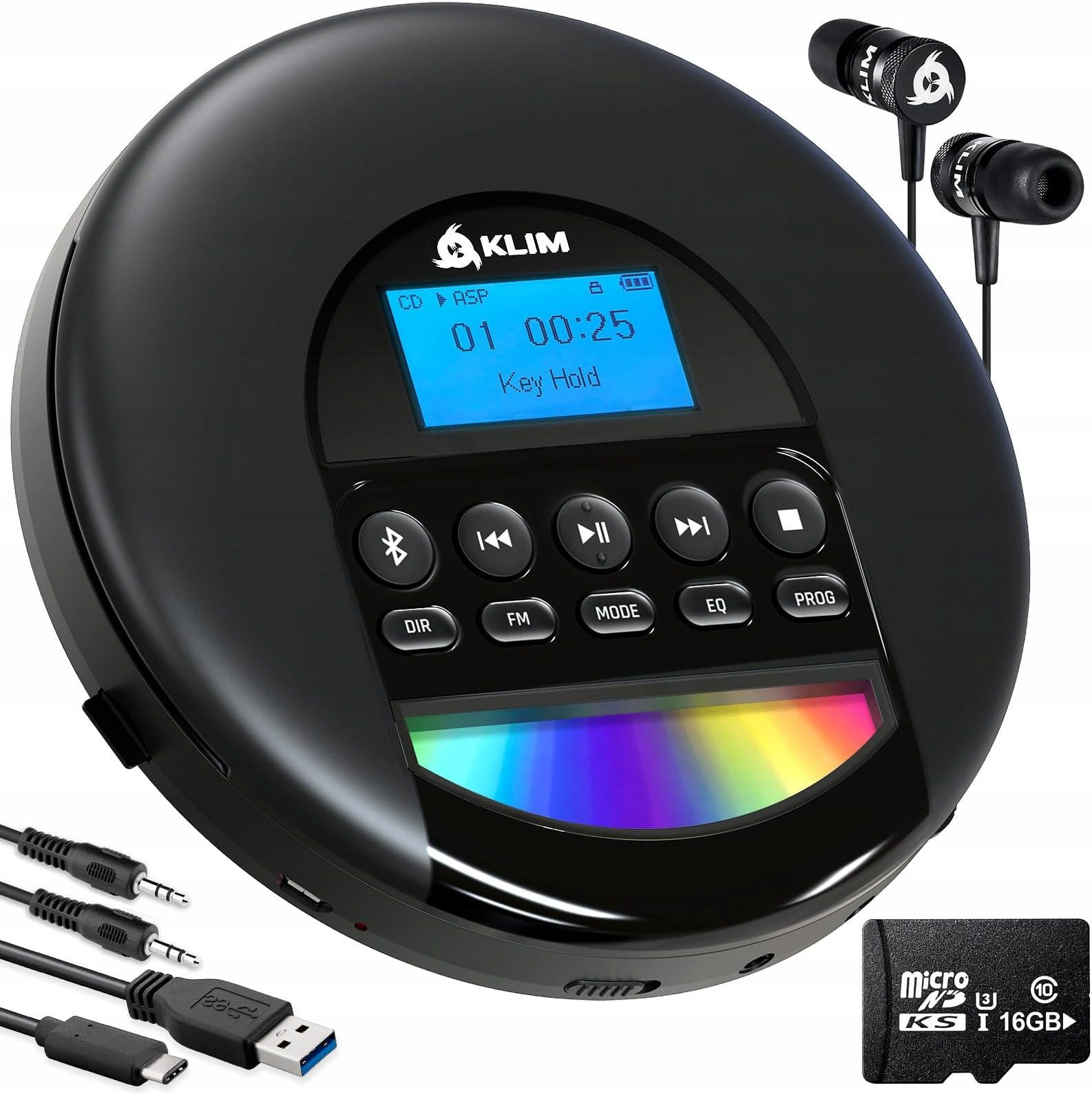 Odtwarzacz CD Przenośny 14H Do Samochodu Bluetooth Discman