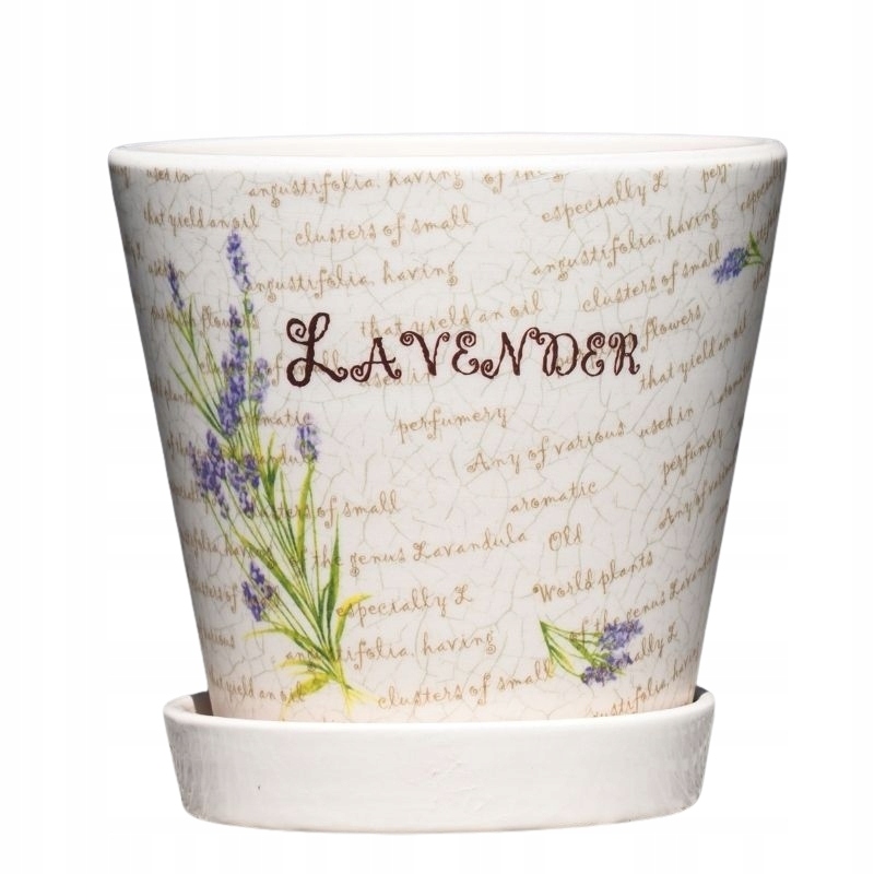 

Doniczka ceramiczna z podstawką lawenda 19 cm