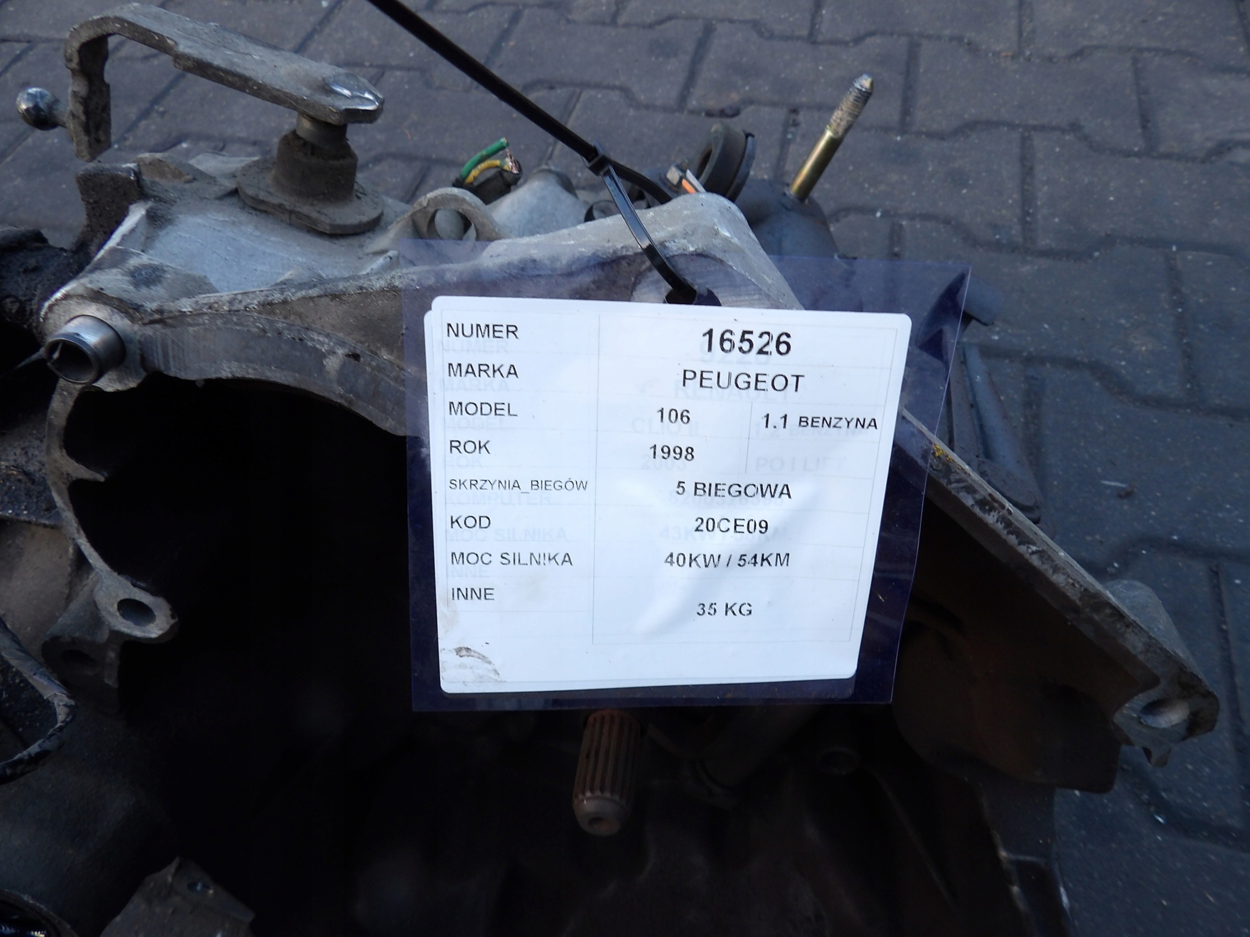 Peugeot 106 1,1 mjenjač getriba 20CE09