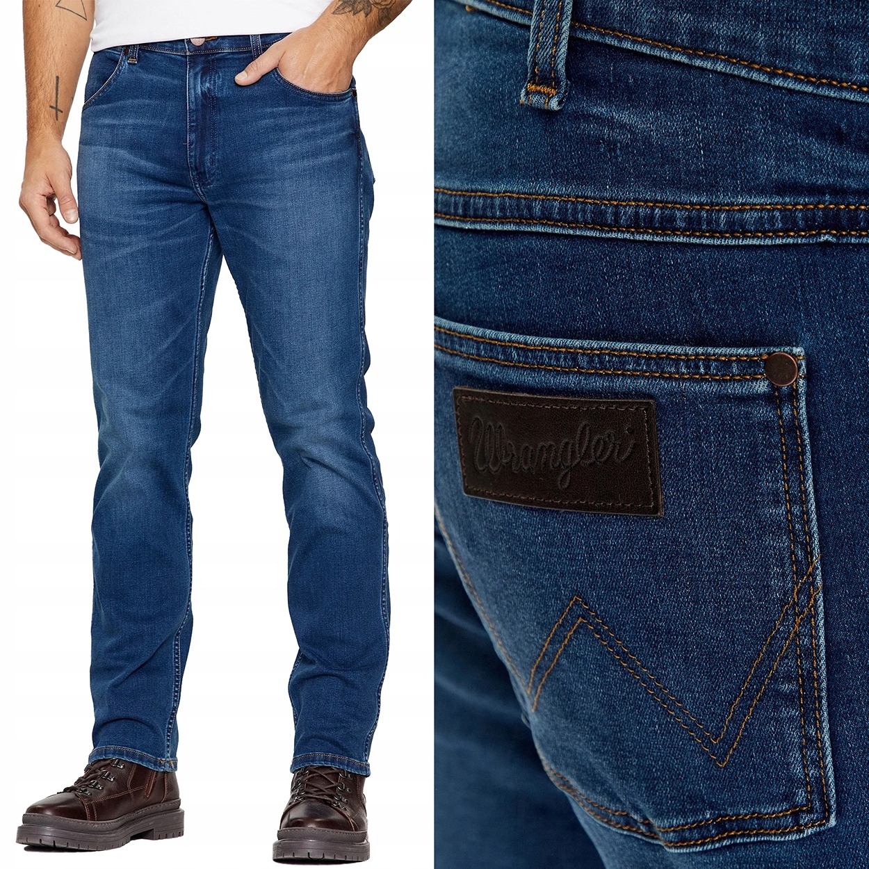 Wrangler Greensboro Verve Epic Soft jednoduché měkké džínové kalhoty W46 L34