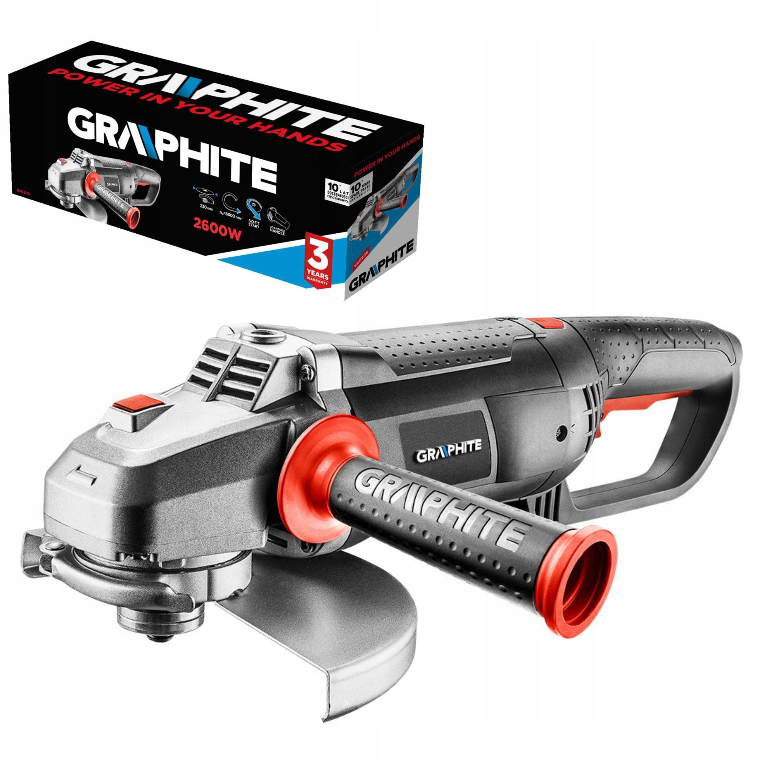 Graphite Úhlová Bruska Elektrická Leštička Diax 2600W 230x22,2 59G208