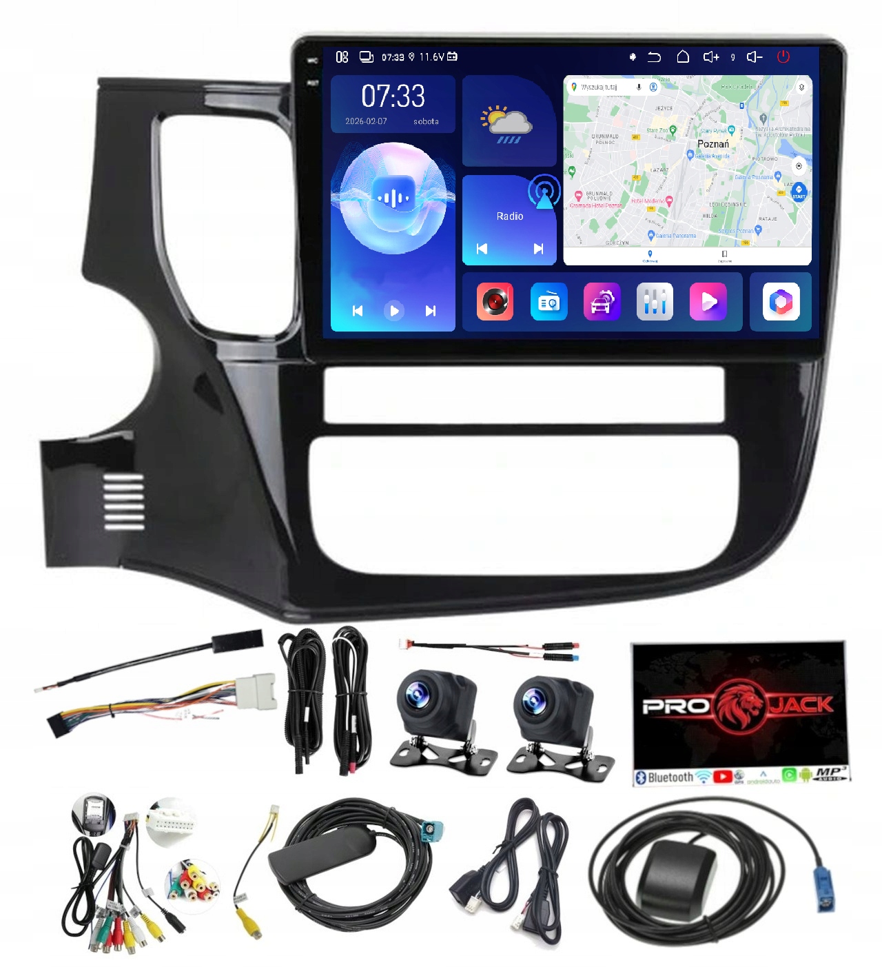 Autorádio S Navigací Carplay Android pro Mitshubishi Outlander 2012-2018 6/128GB Sim