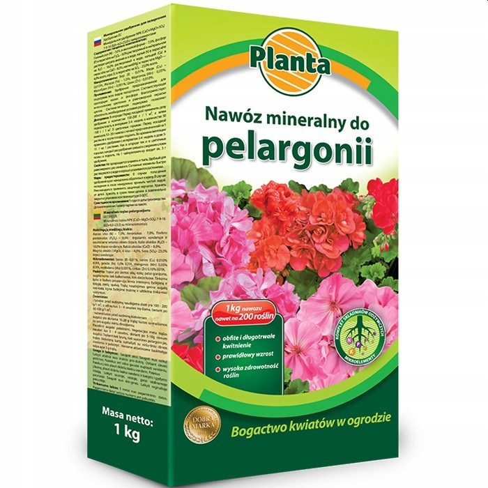 

Nawóz do pelargonii 1 kg Planta 0171